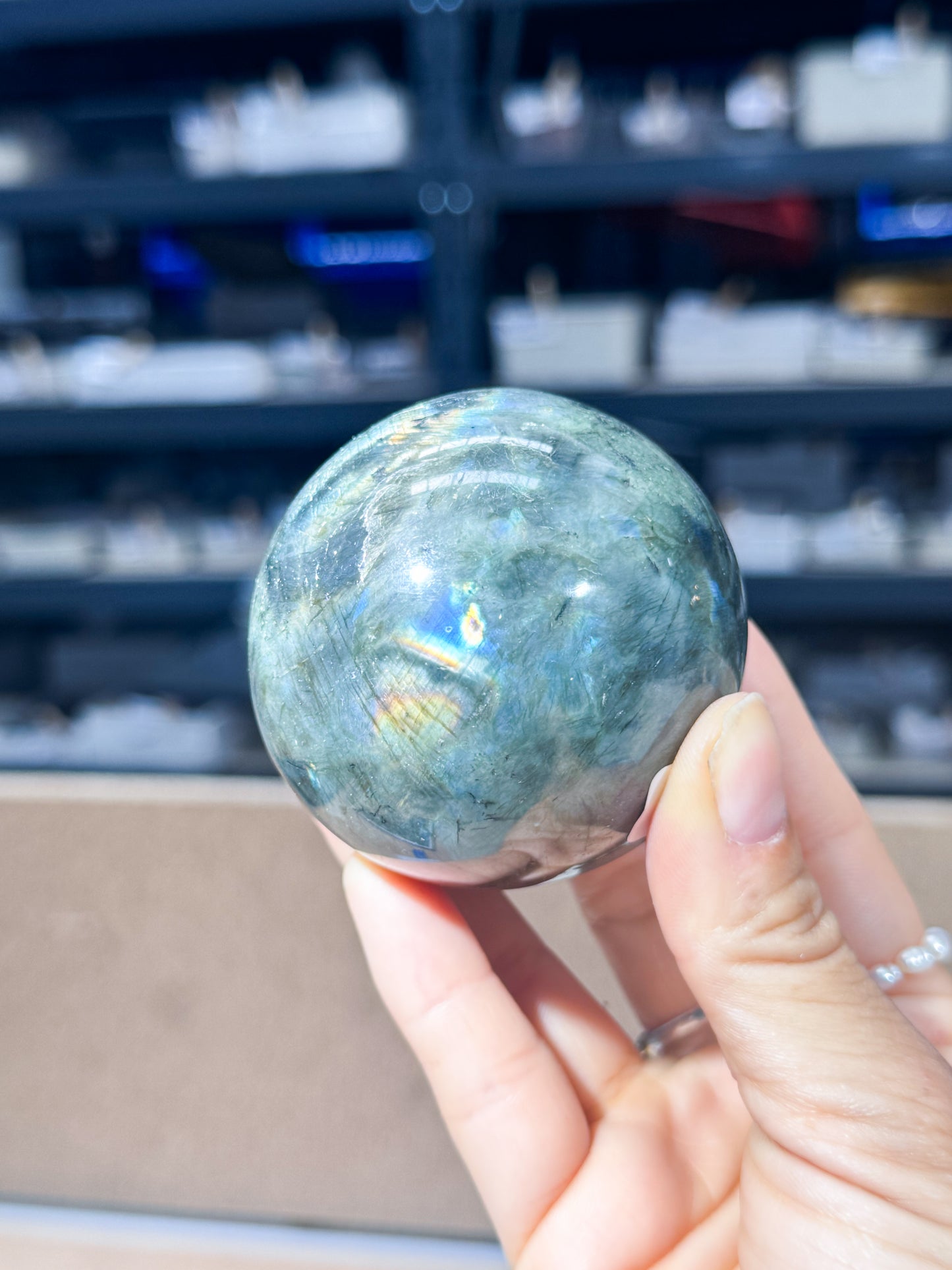 Silver Line Labradorite Sphere