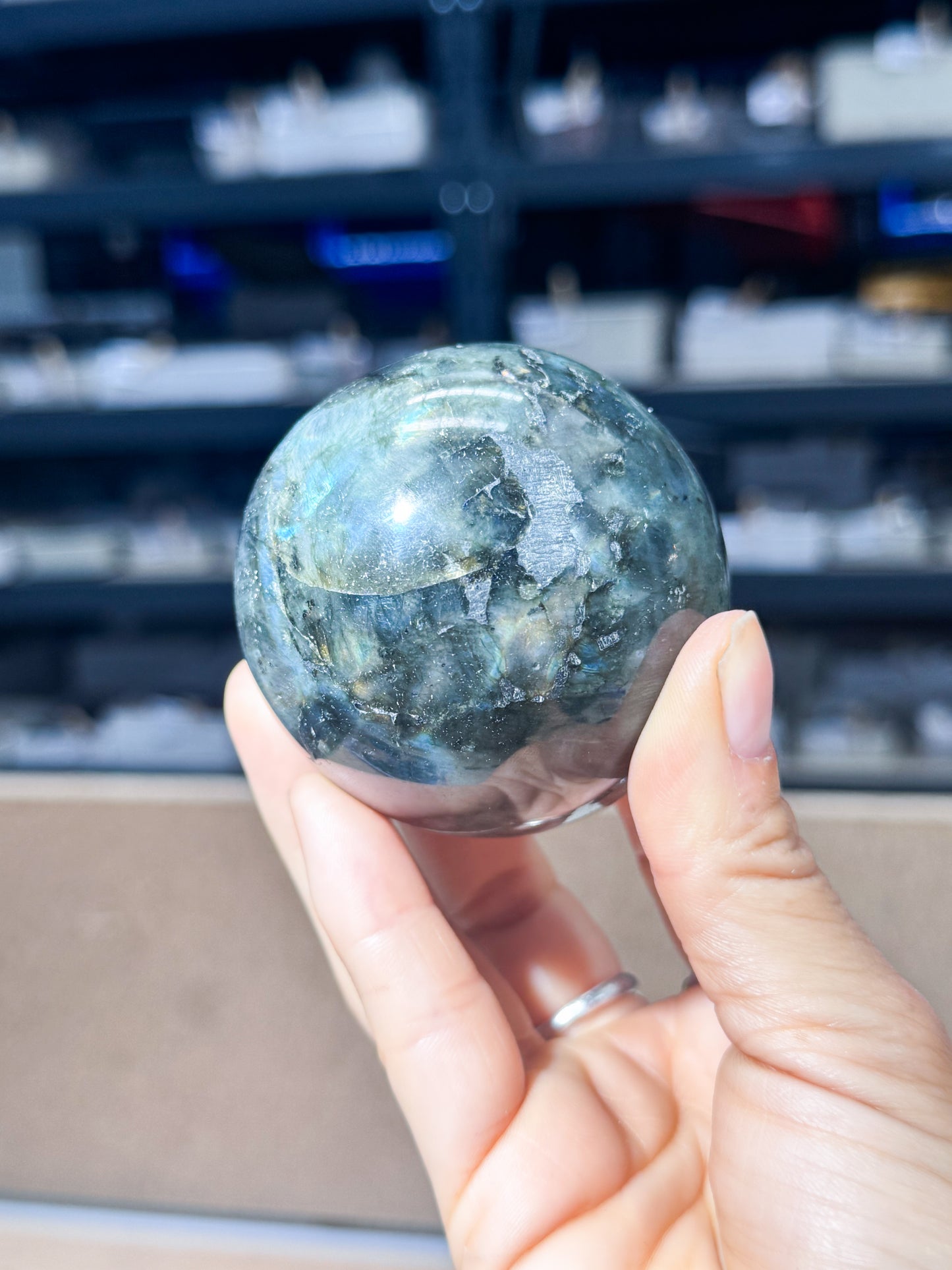 Silver Line Labradorite Sphere