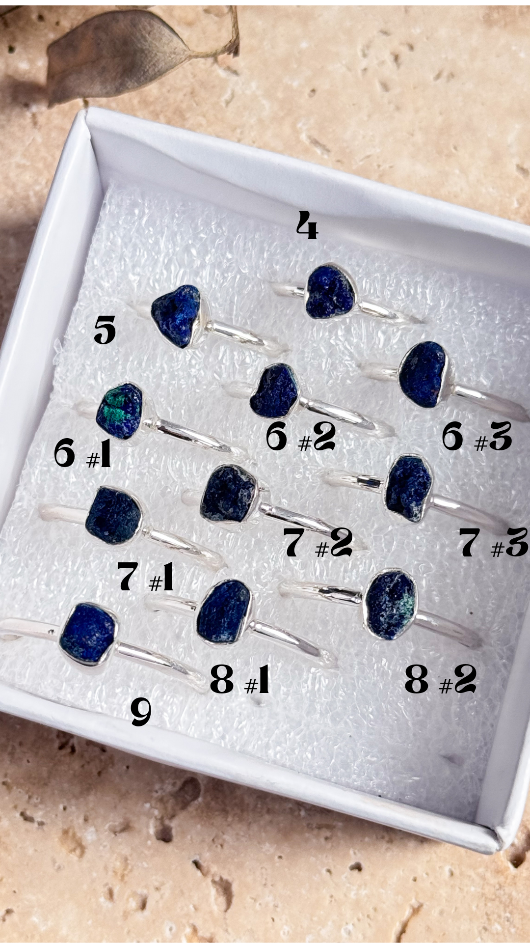 Blueberry Azurite Rough Rings