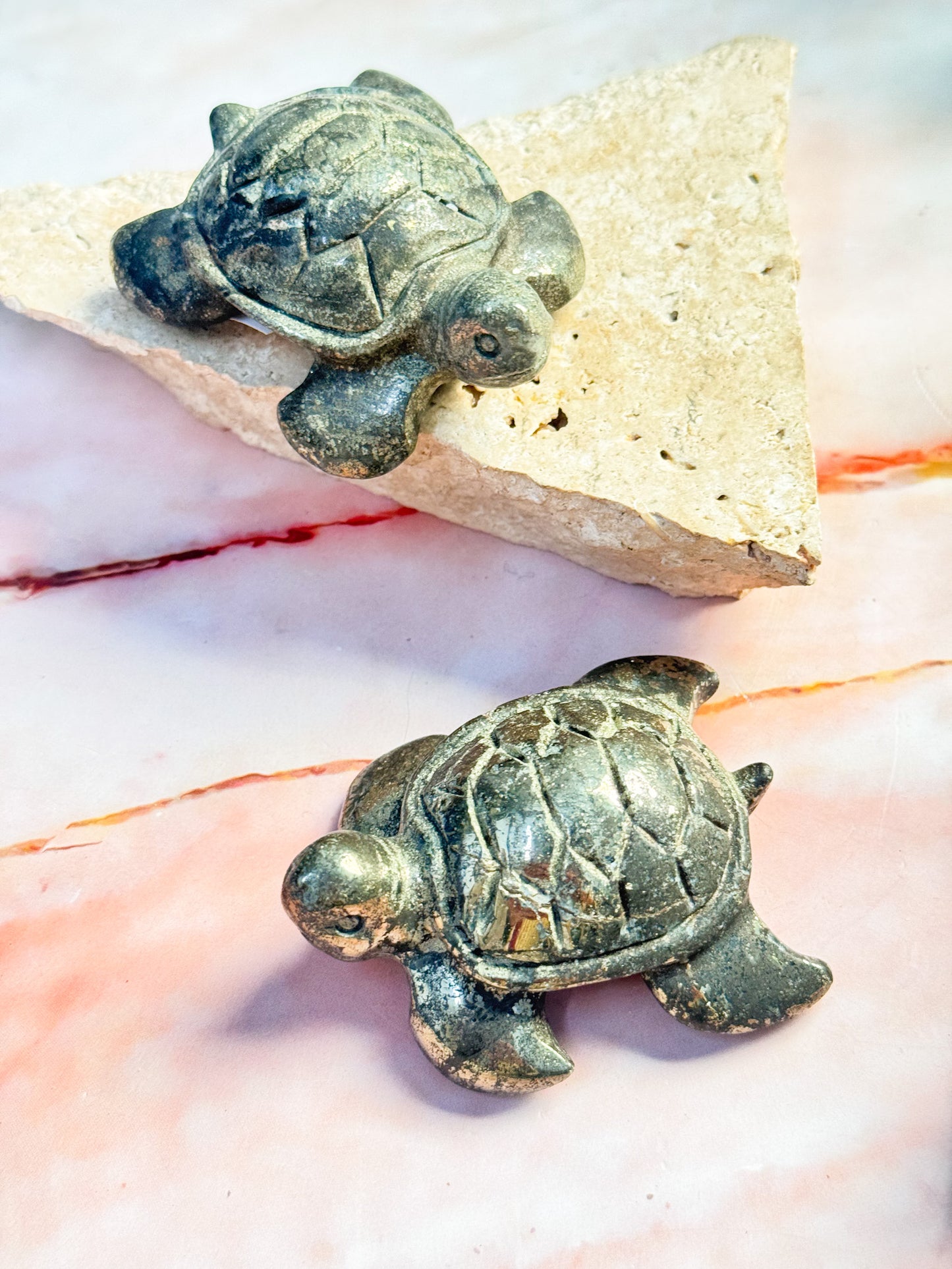 Chalcopyrite Turtle Carvings
