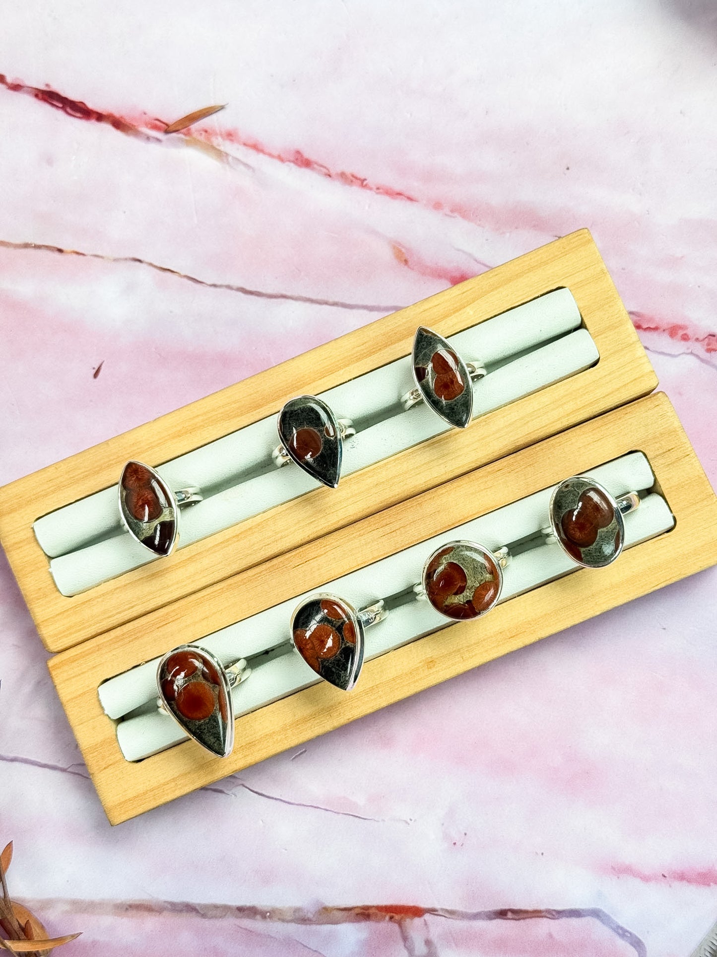 Peanut Obsidian Rings