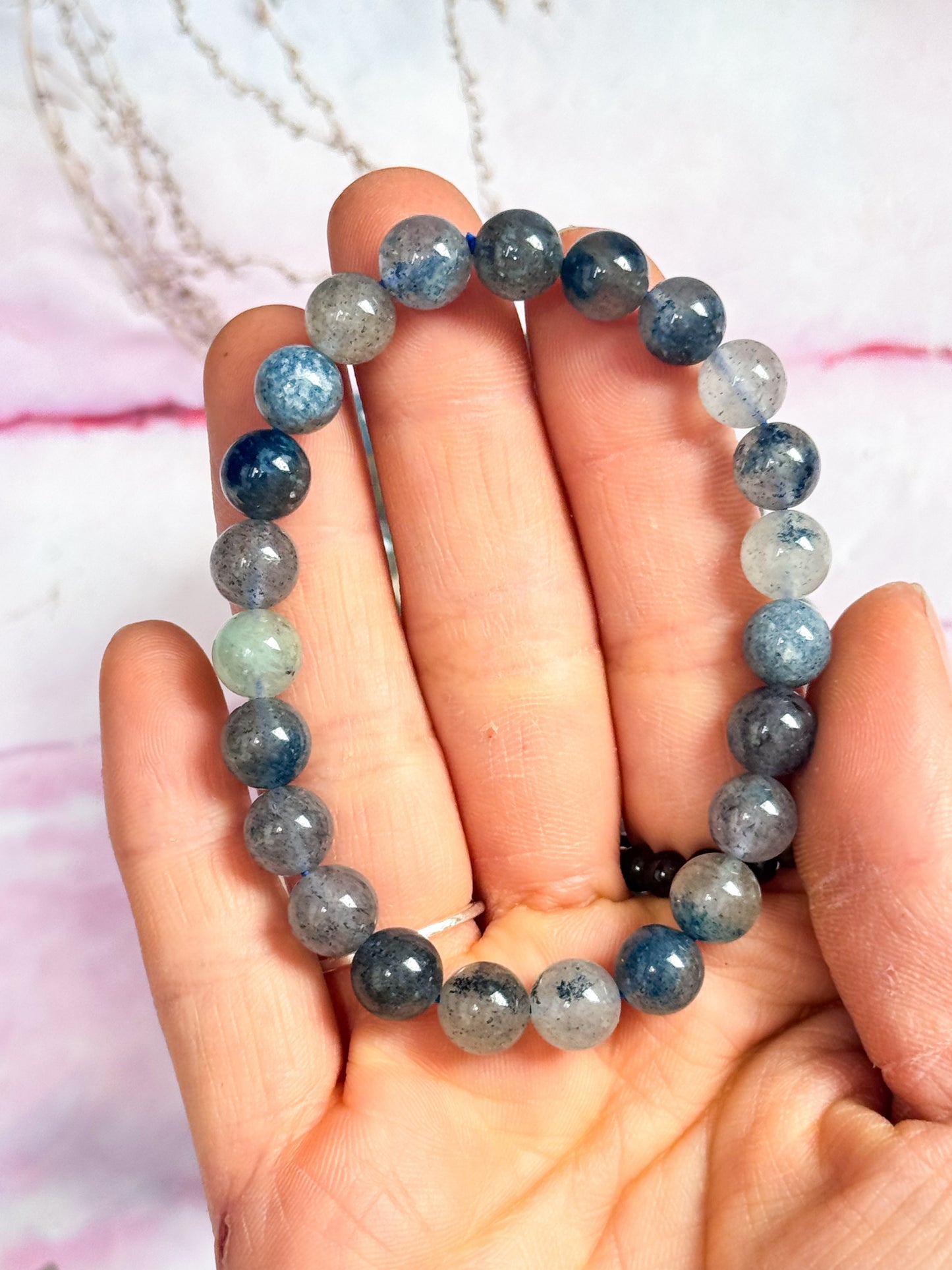Dumortierite in Quartz Bracelets