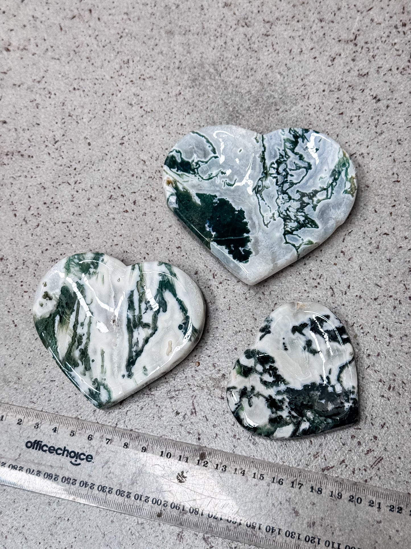 Moss Agate Heart Bowls