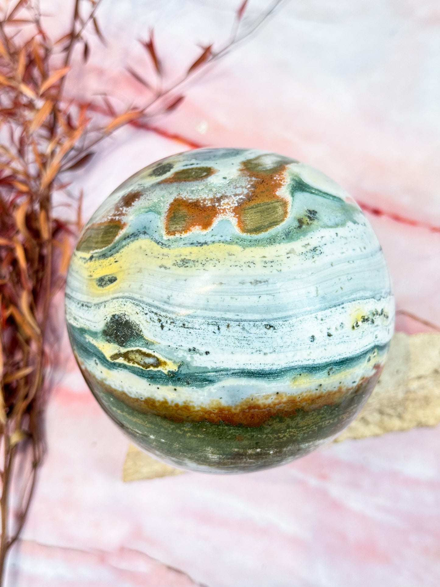Pastel Ocean Jasper Sphere