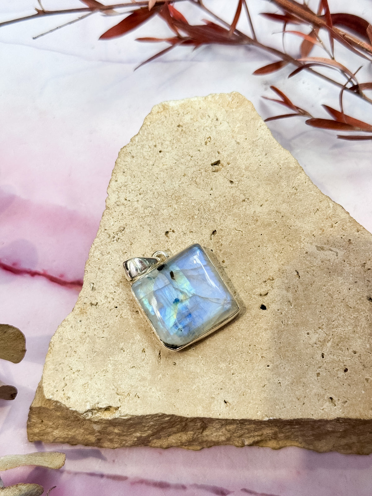 Rainbow Moonstone Pendants