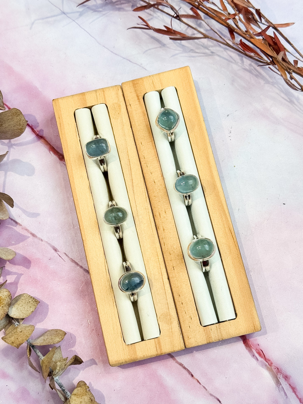 Blue-Green Fluorite Rings
