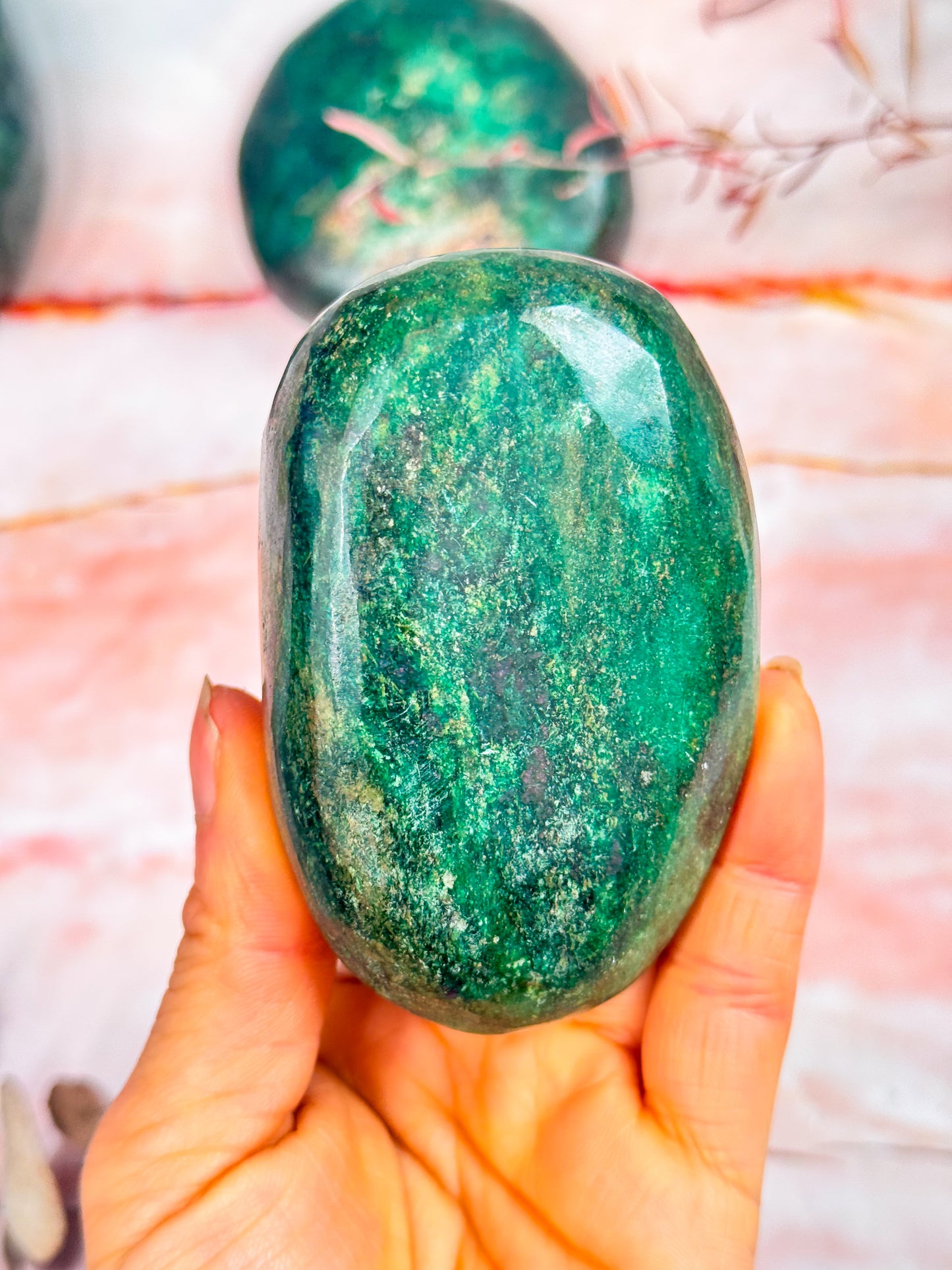 Ruby in Verdite Palmstones