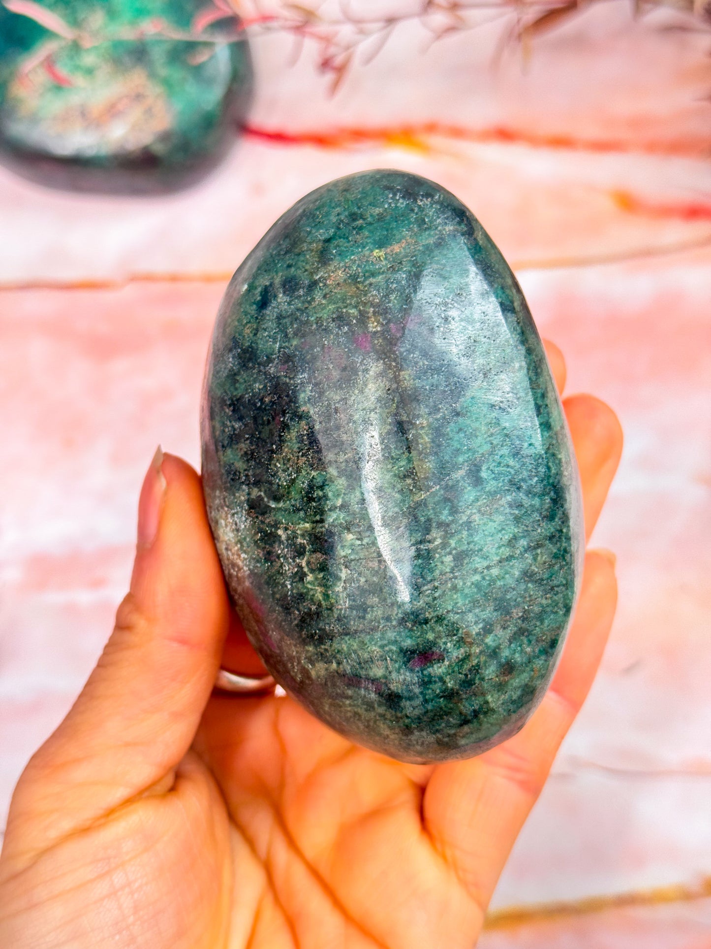 Ruby in Verdite Palmstones