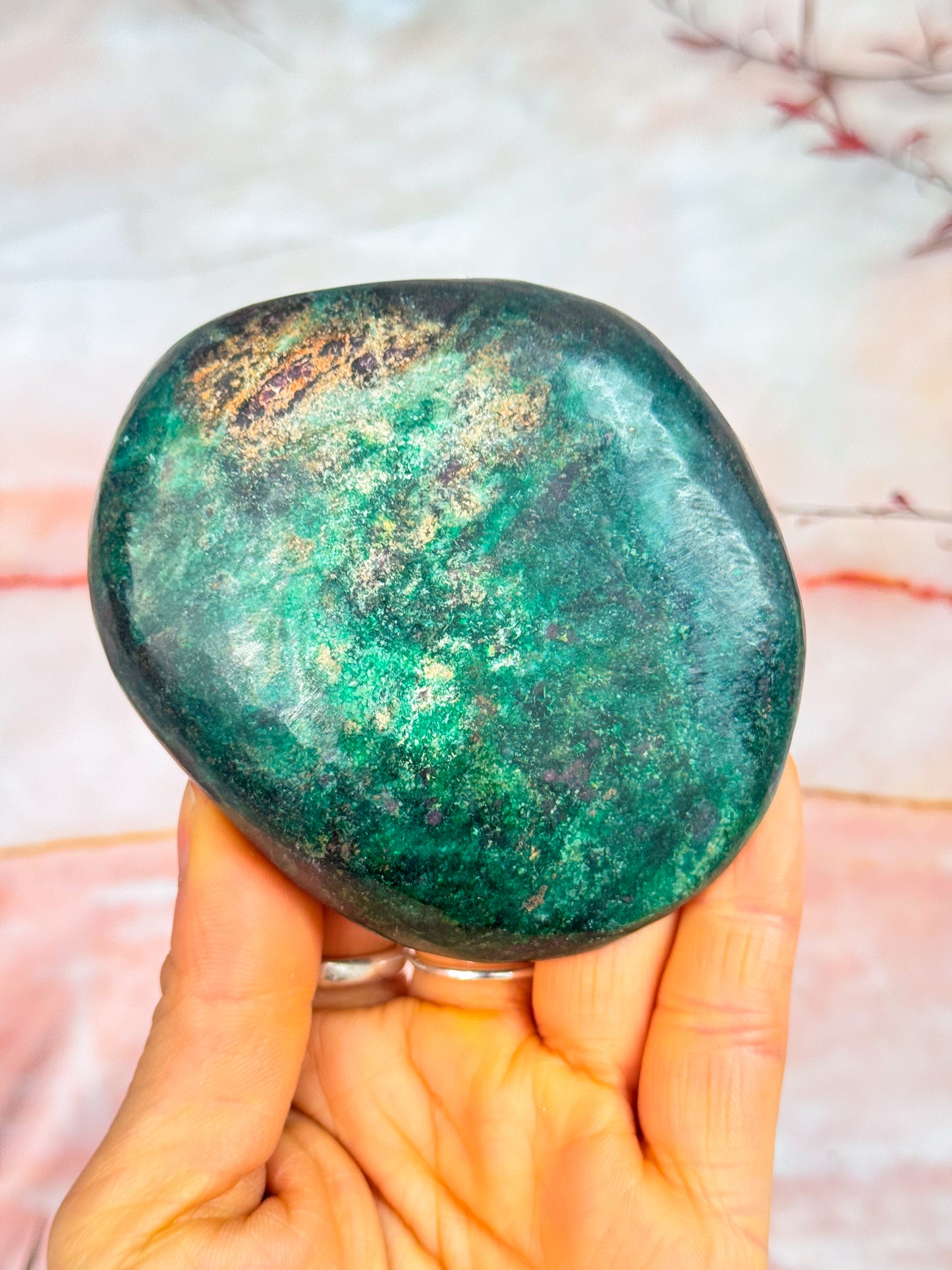 Ruby in Verdite Palmstones