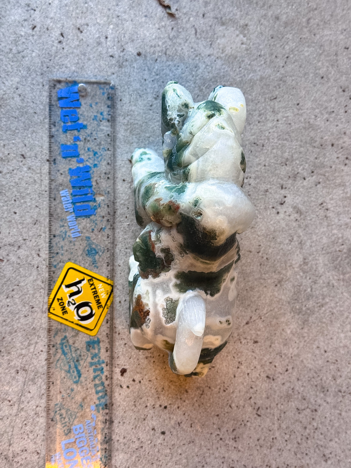 Moss Agate Bull Carving