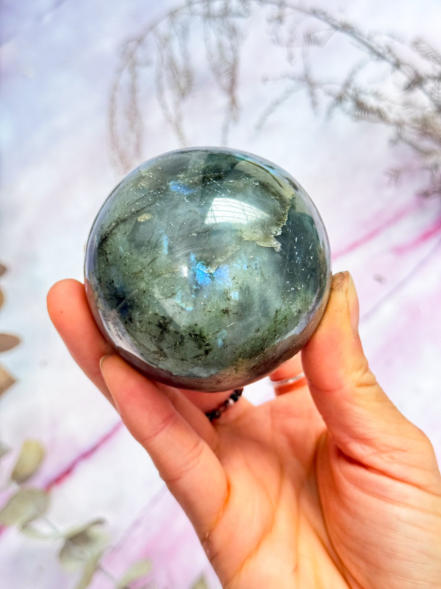 Silver Line Labradorite Sphere