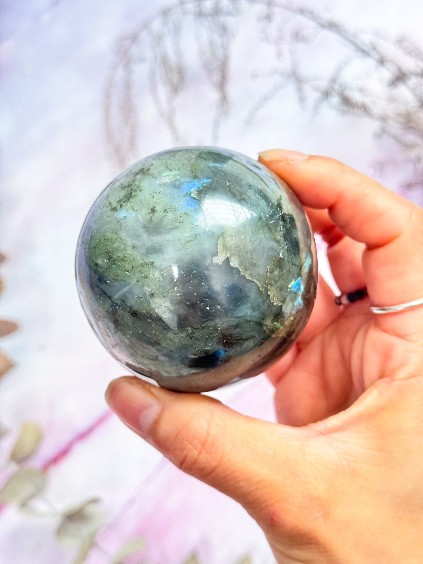 Silver Line Labradorite Sphere
