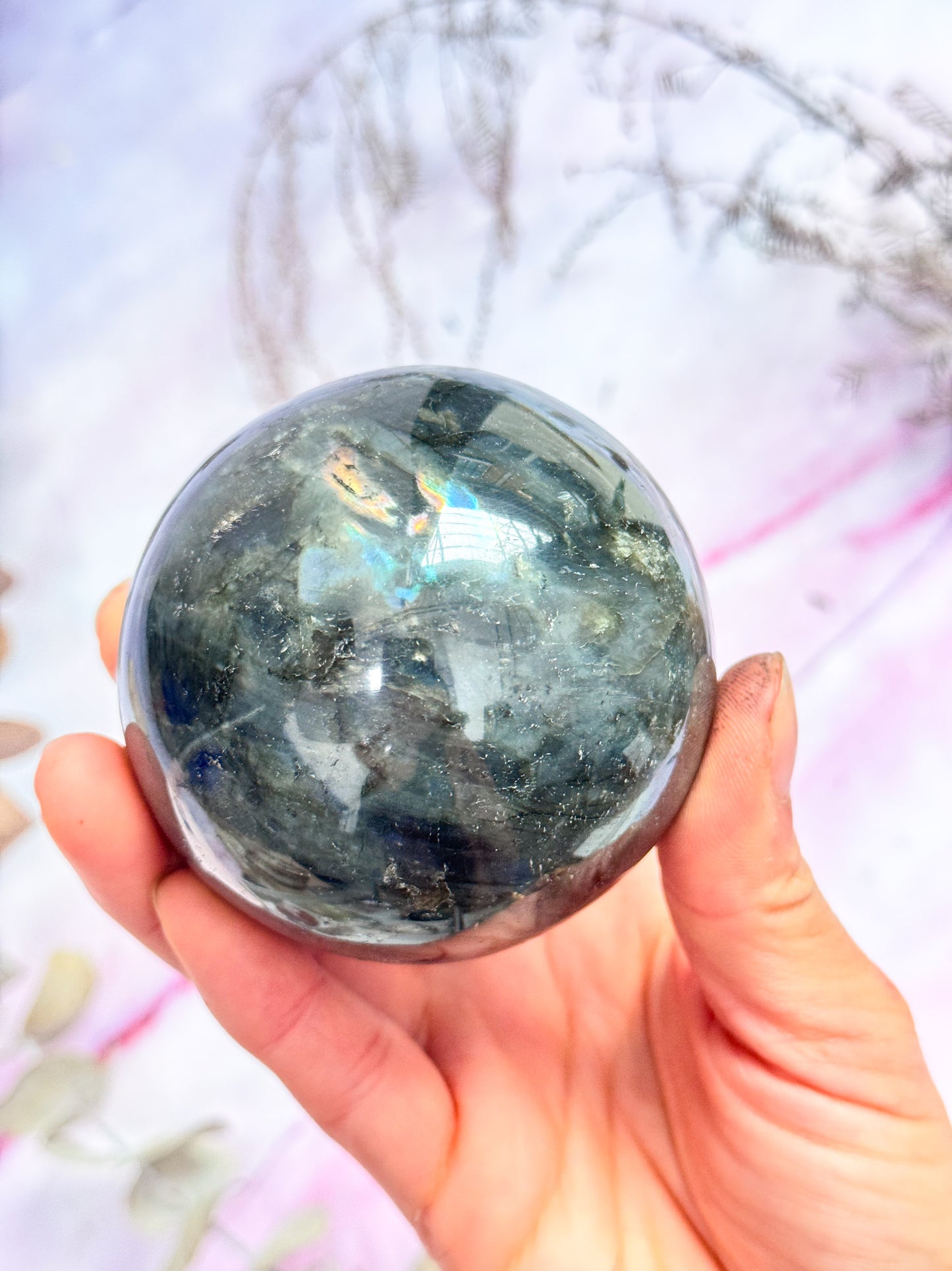 Silver Line Labradorite Sphere