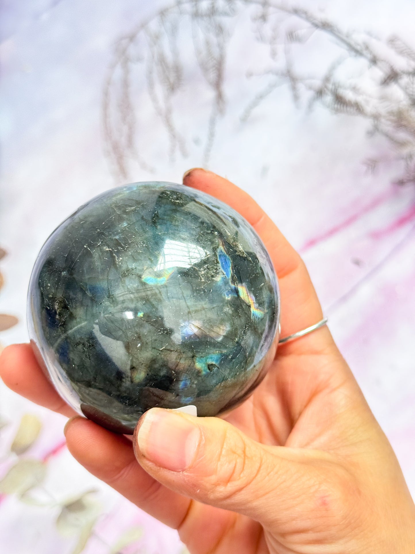Silver Line Labradorite Sphere