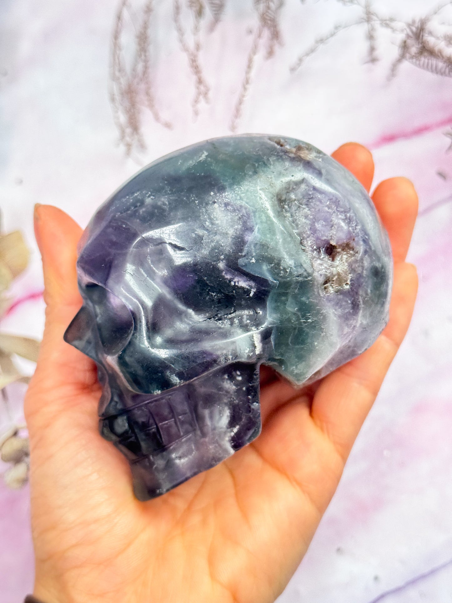 Rainbow Fluorite Skull