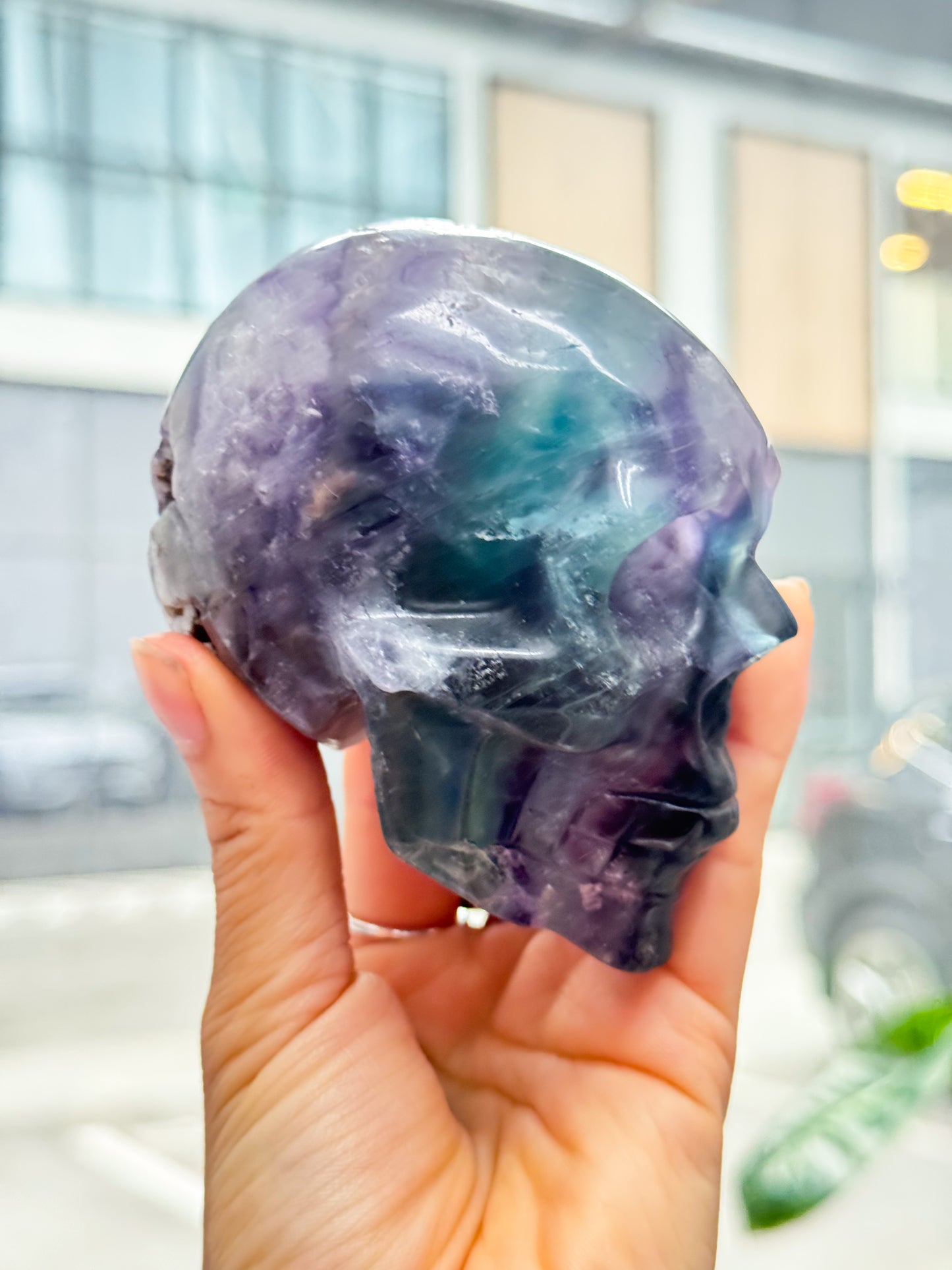 Rainbow Fluorite Skull