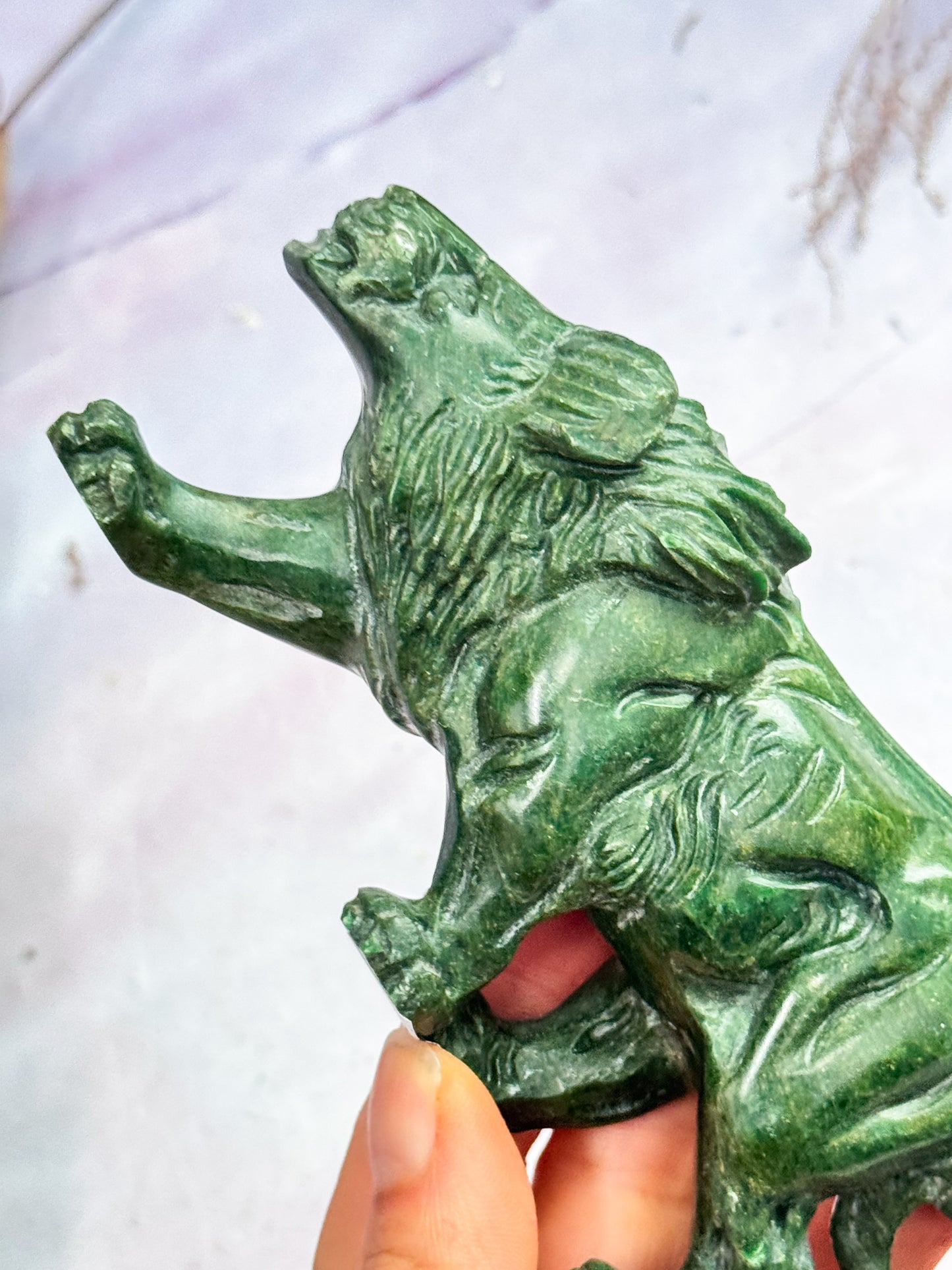 Variscite Lion Carving