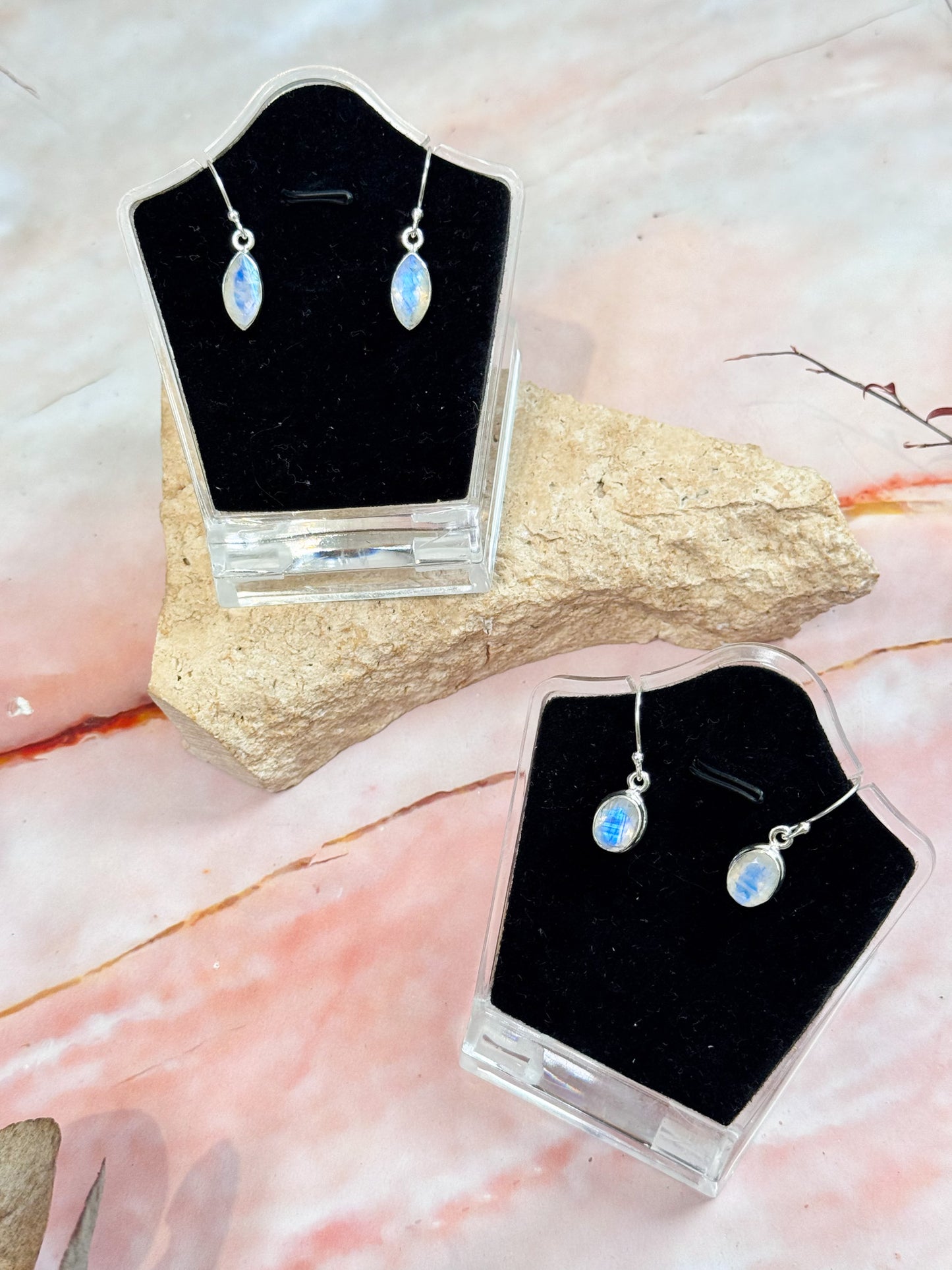 Faceted Moonstone Earrings