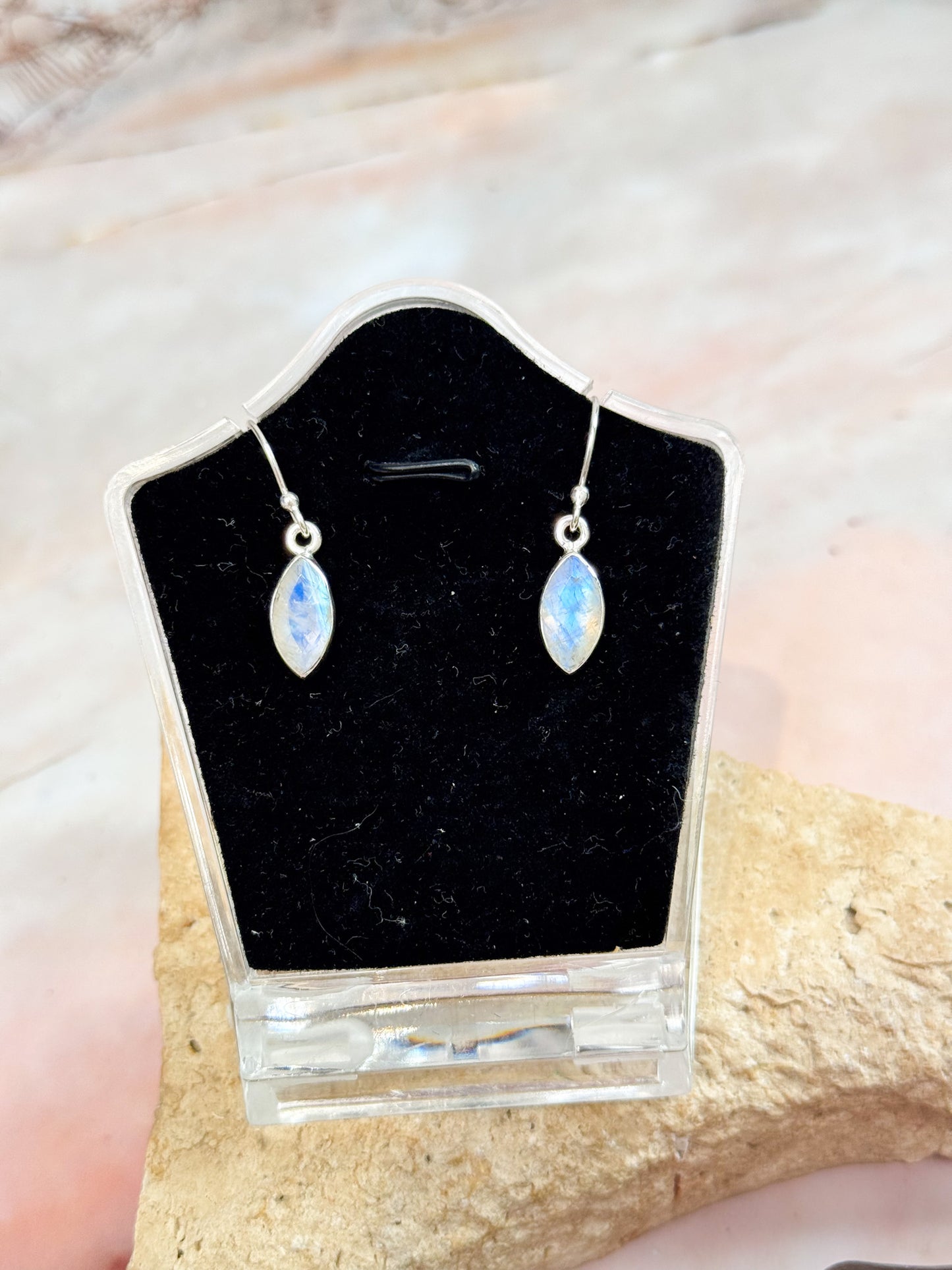 Faceted Moonstone Earrings