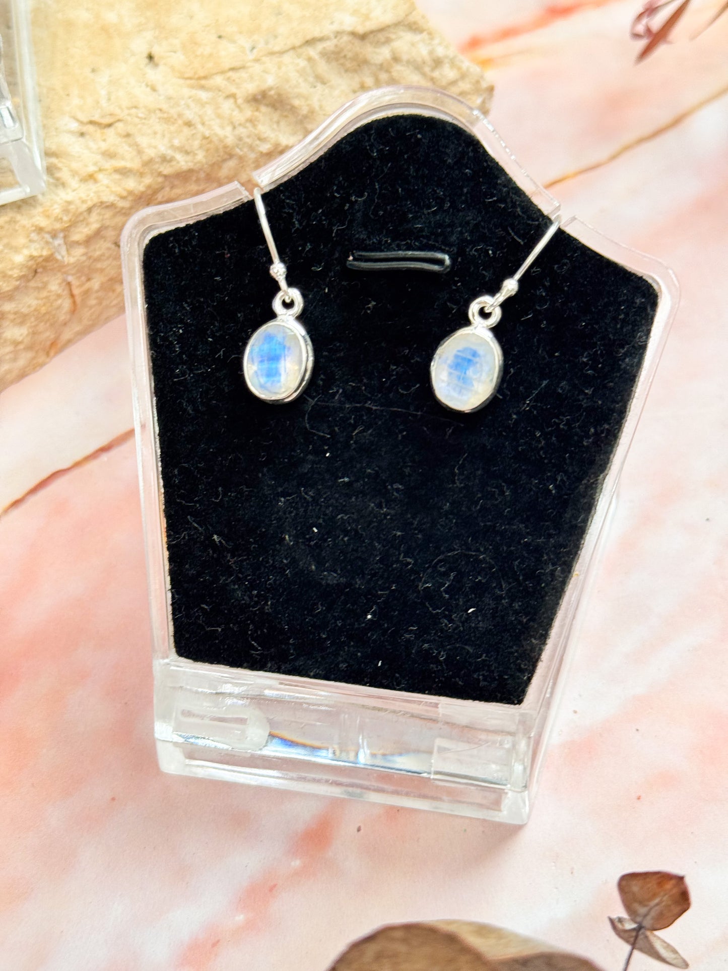 Faceted Moonstone Earrings