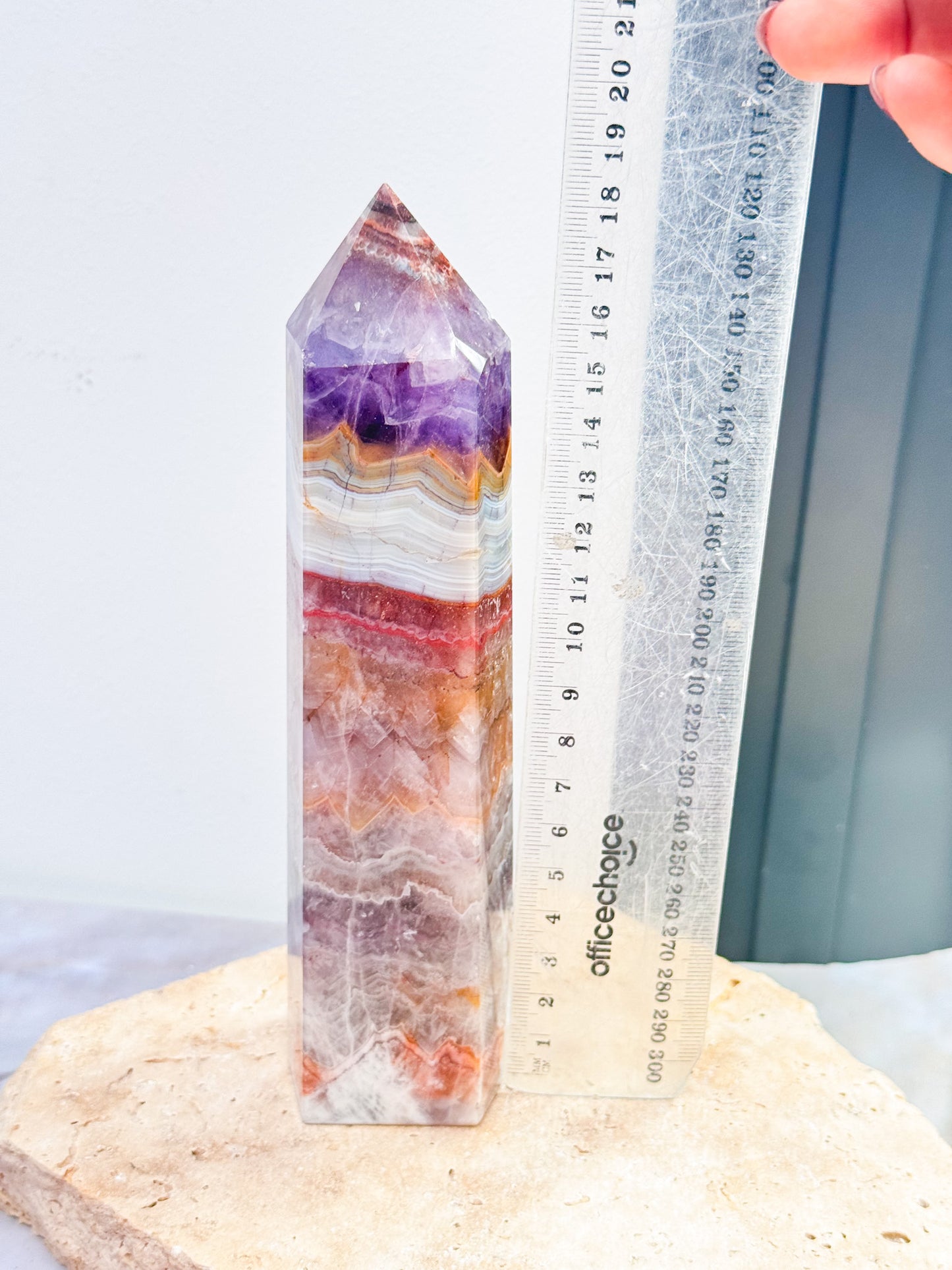 Amethyst and Crazy Lace Agate Tower