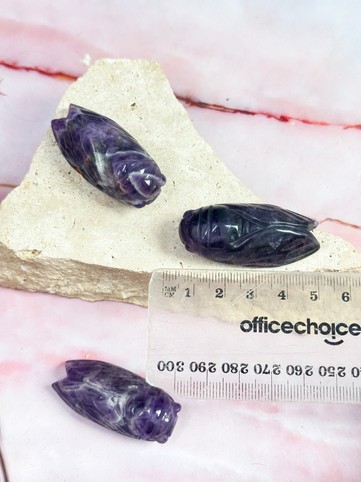 Amethyst Cicada Carvings