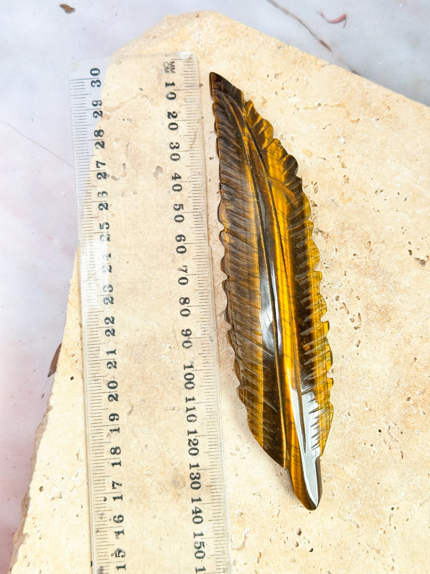 Tiger Eye Feather Carvings