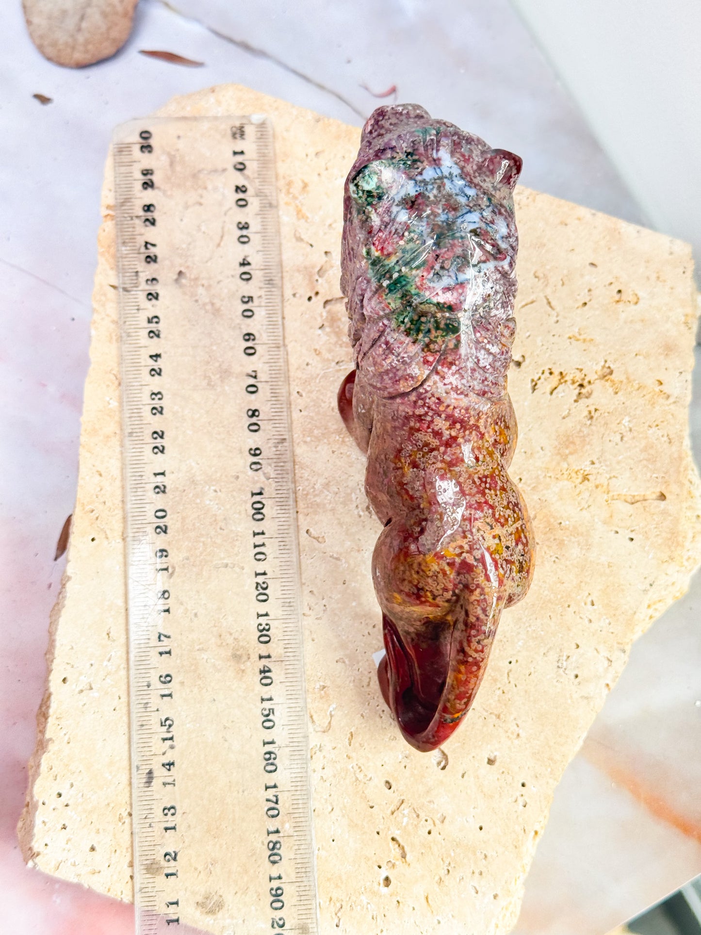 Ocean Jasper Lion Carving