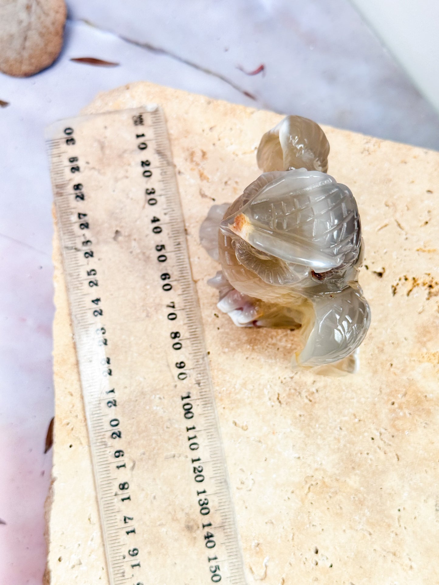 Orca Agate Owl Carving