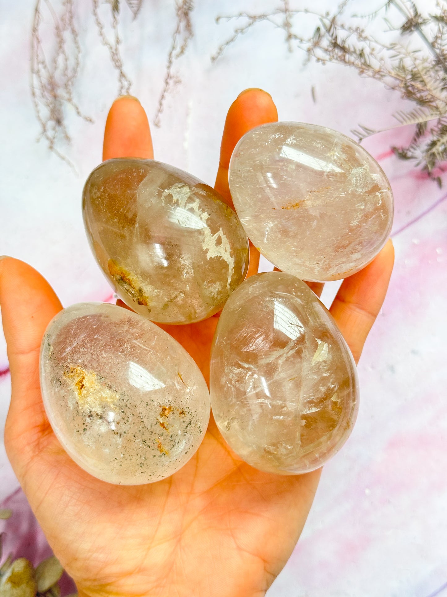 Pale Smokey Quartz Eggs - Small