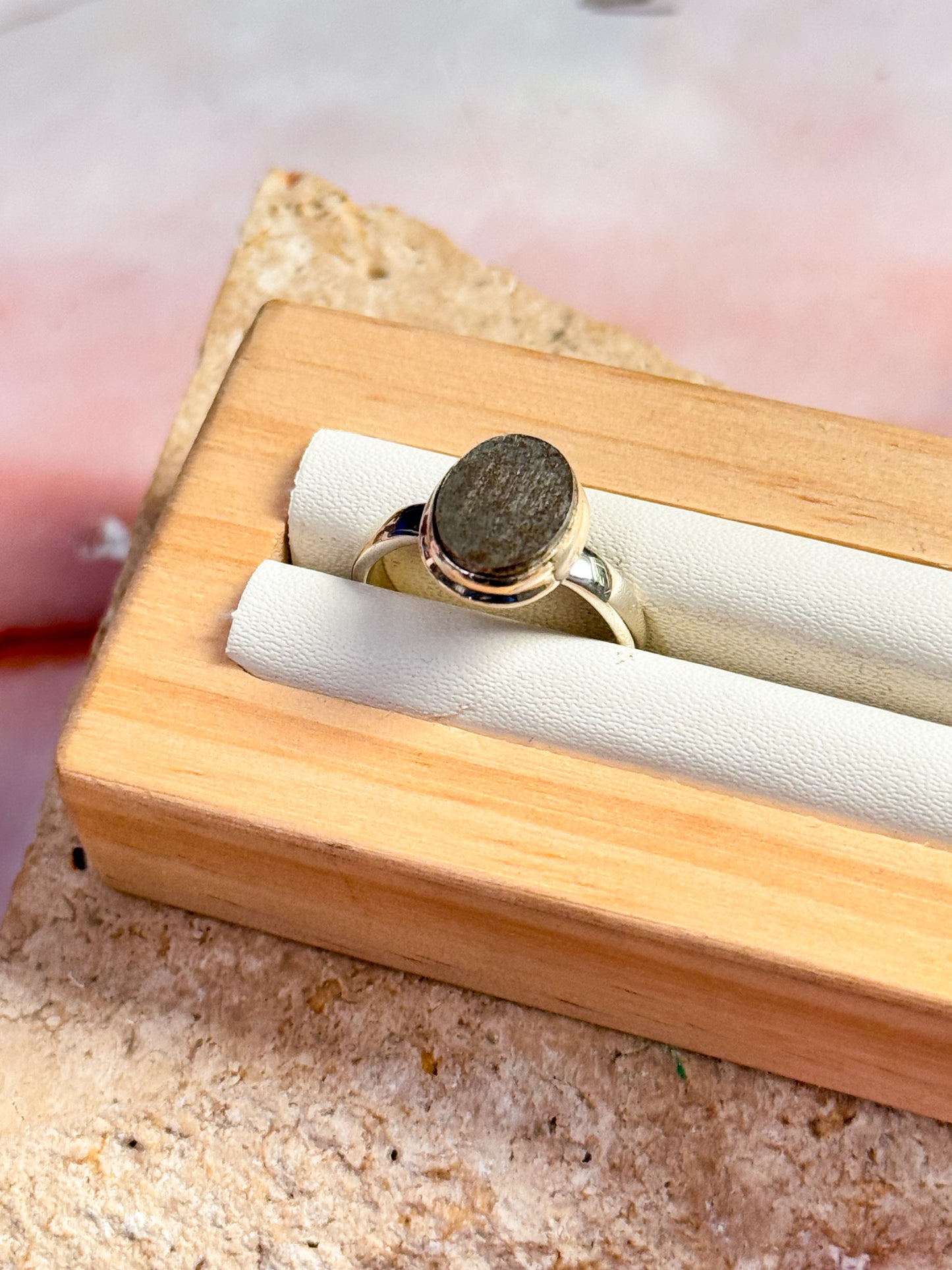 Muonionalusta Meteorite Ring - Size 6