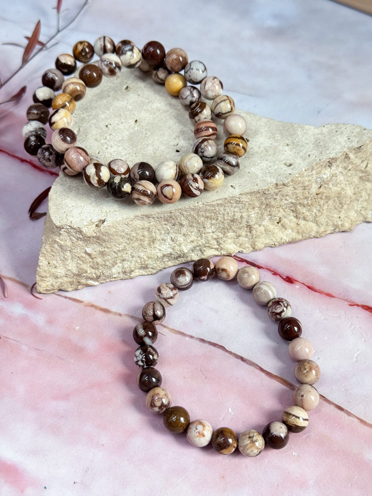 Pink Zebra Stone Bracelets