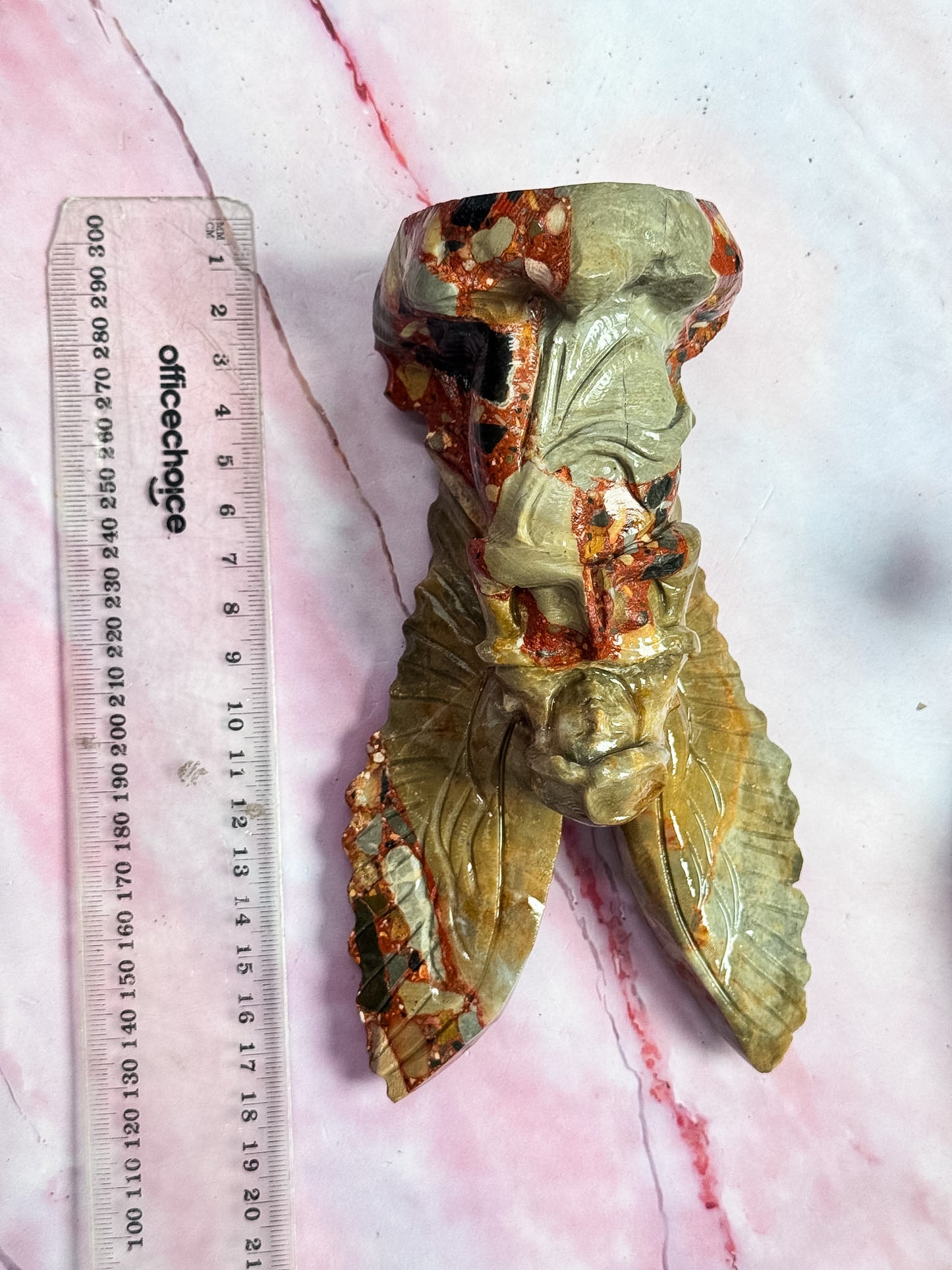 Brecciated Jasper Angel Carving