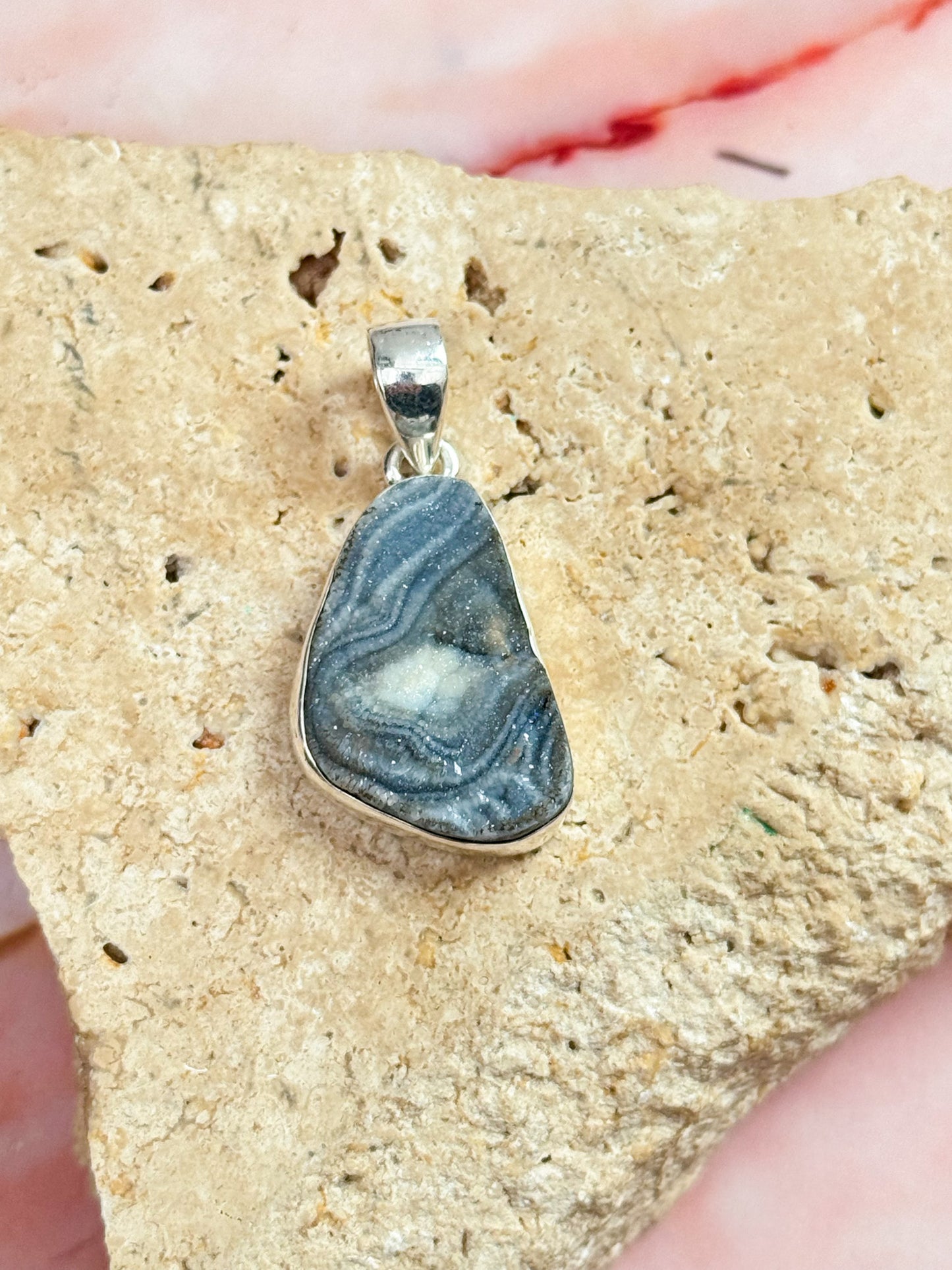 Druzy Agate and Quartz Pendants