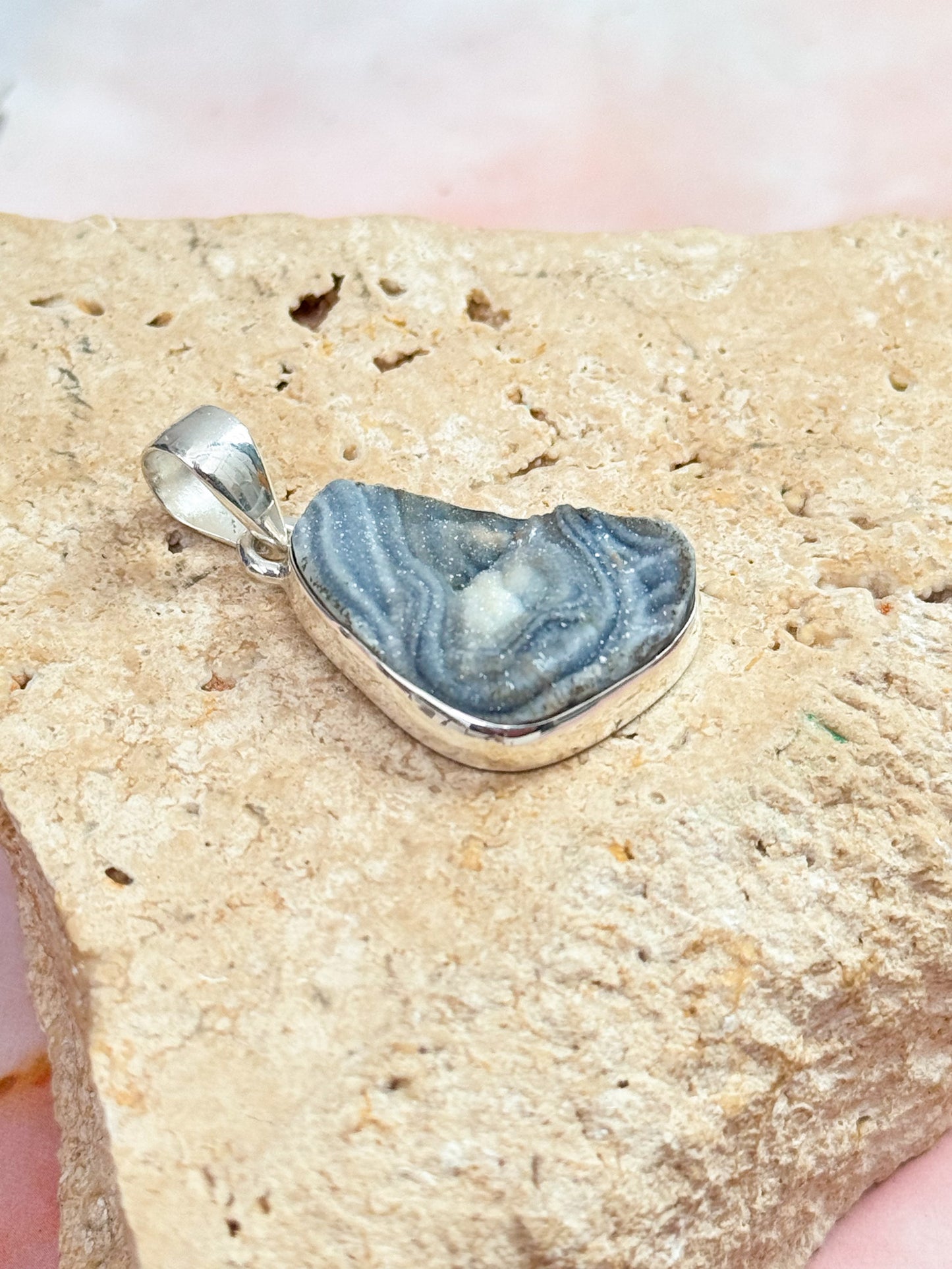 Druzy Agate and Quartz Pendants