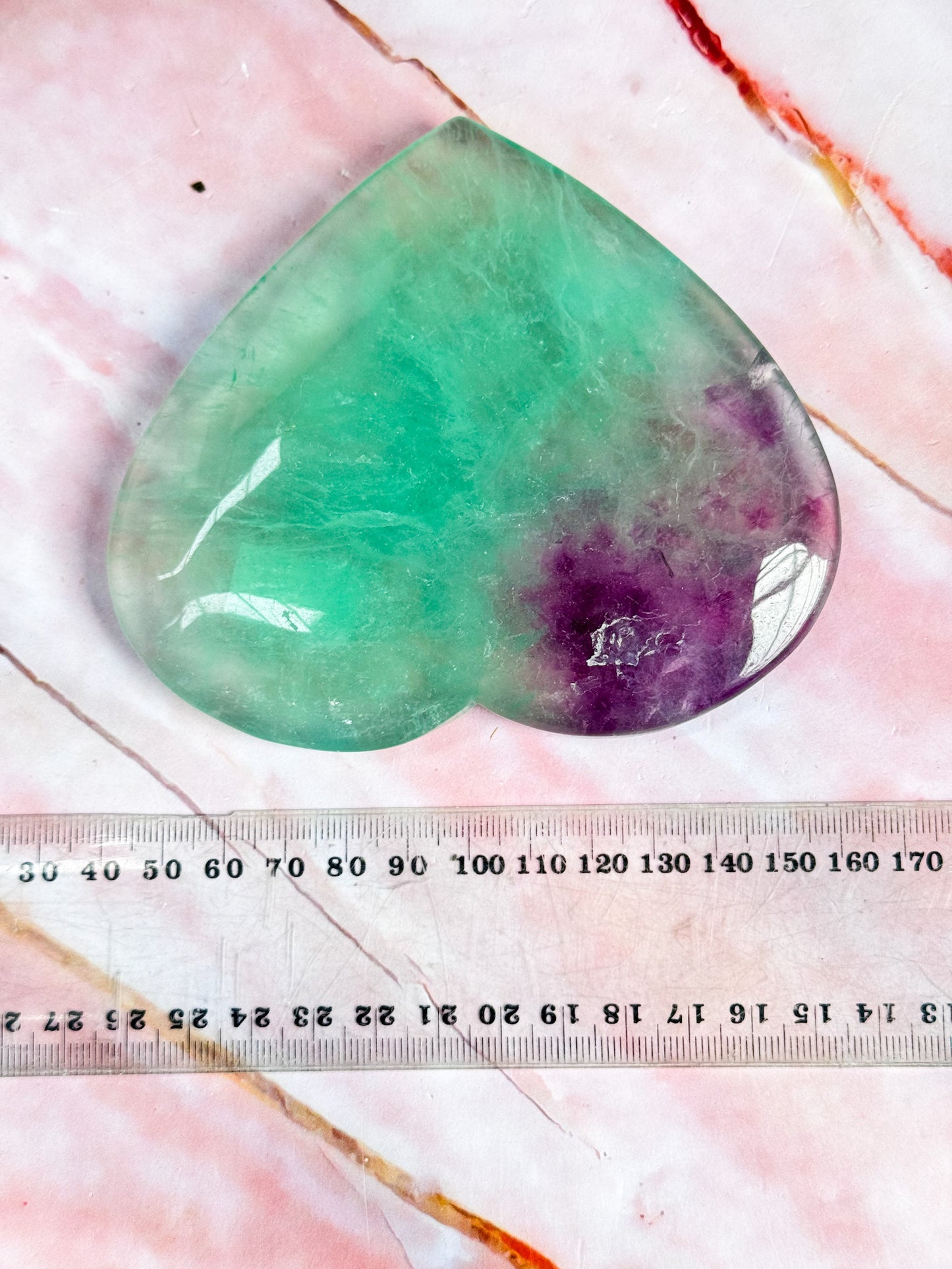 Watermelon Fluorite Heart