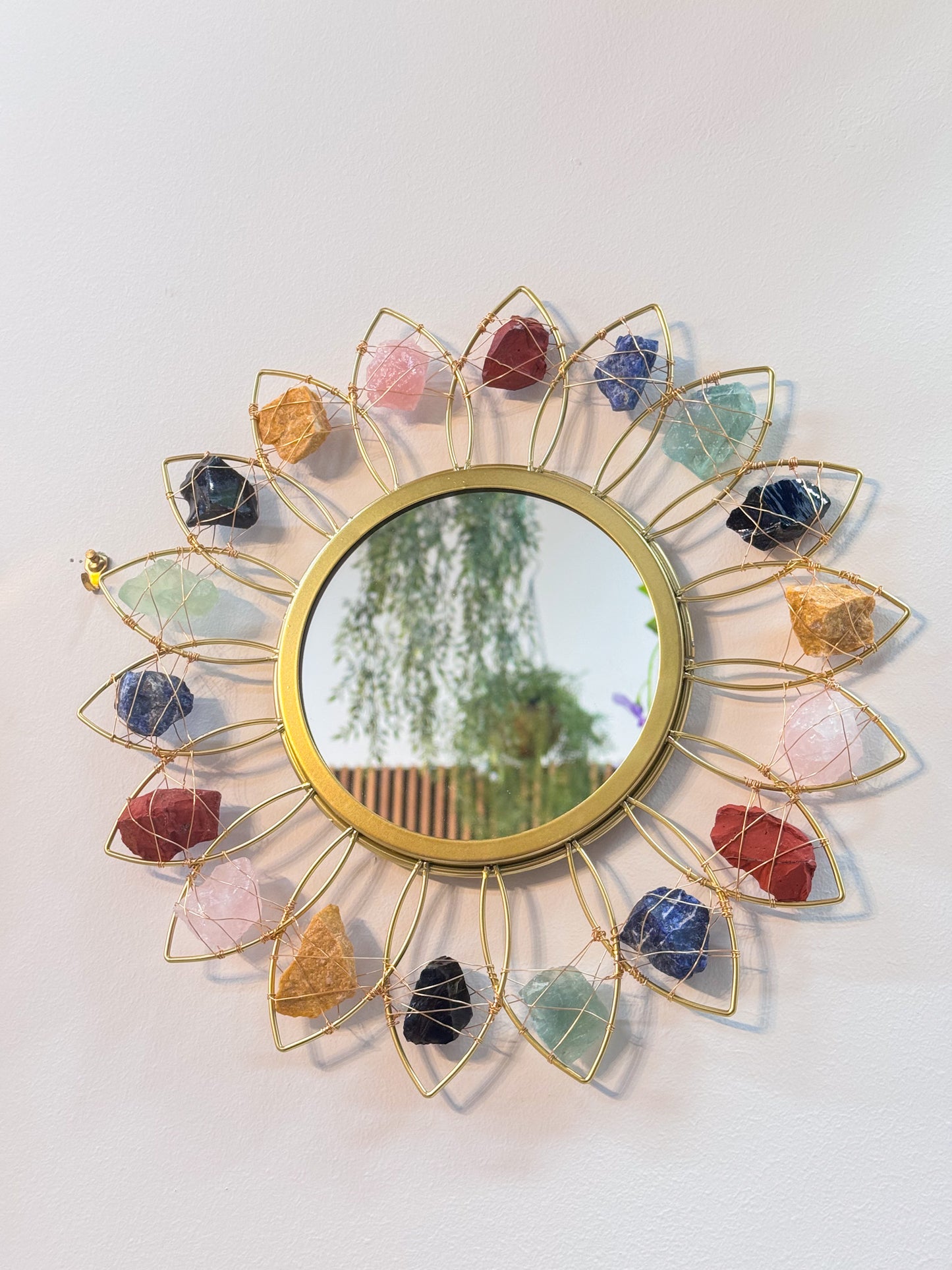 Rough Crystal Daisy Mirror