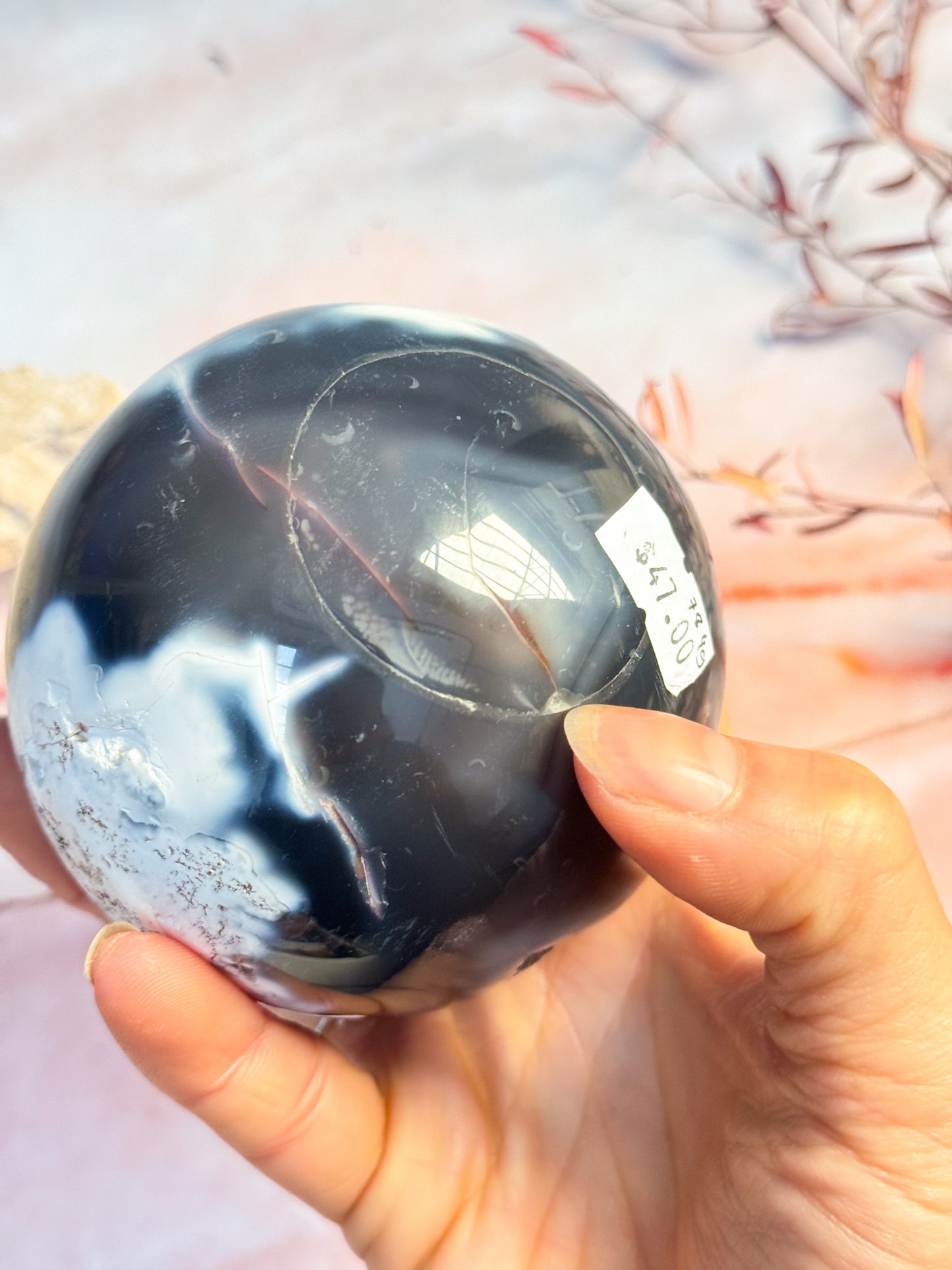 Orca Agate Sphere (Damaged)