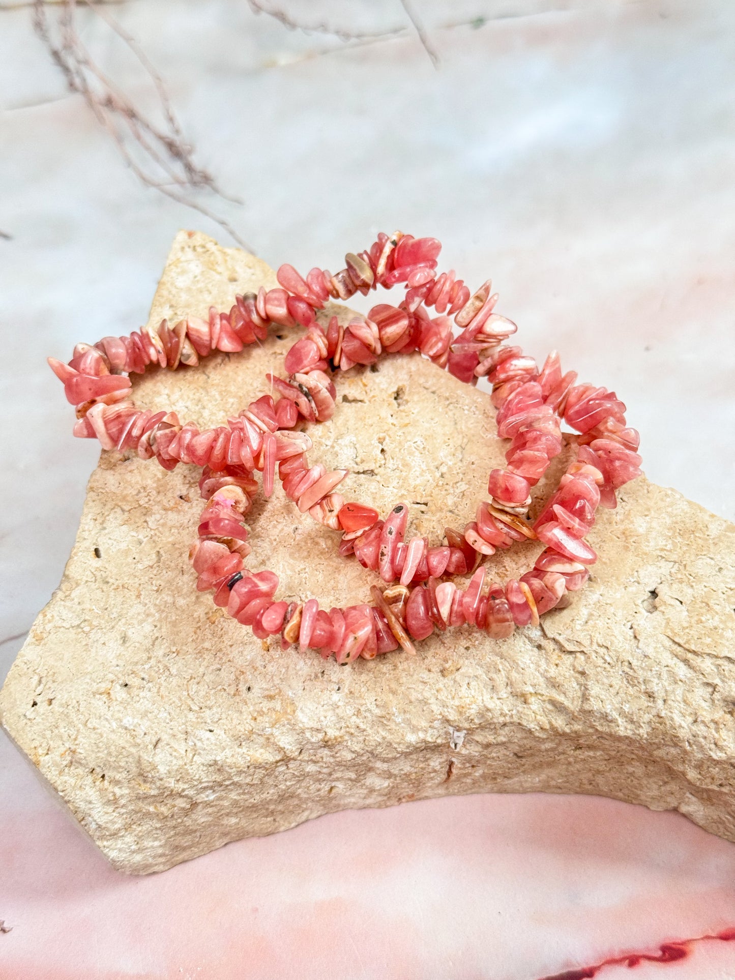 Rhodochrosite Chip Bracelets