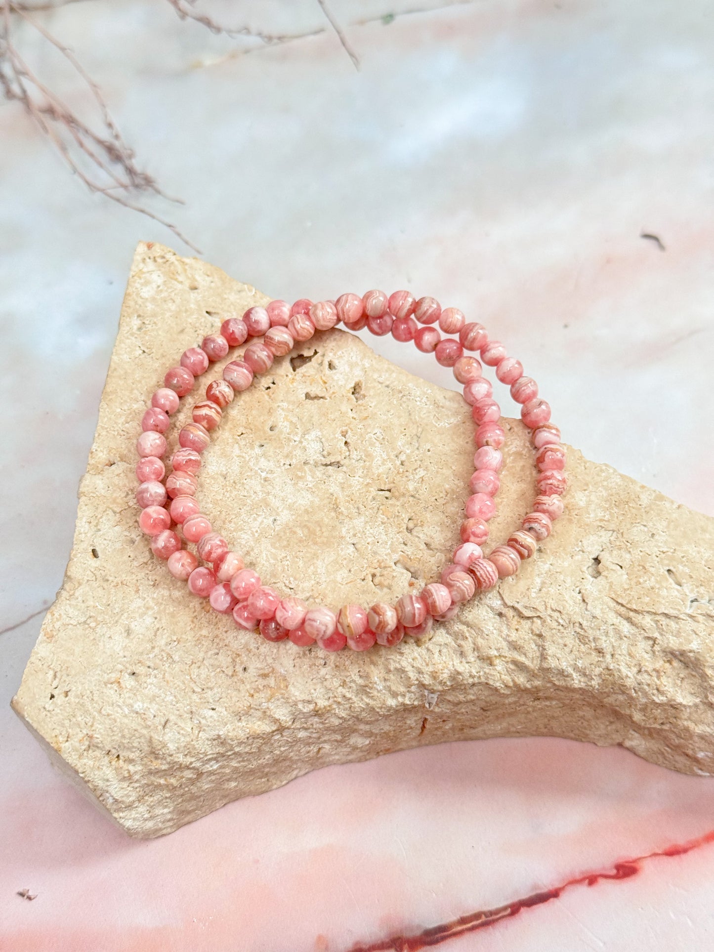Rhodochrosite Bead Bracelets