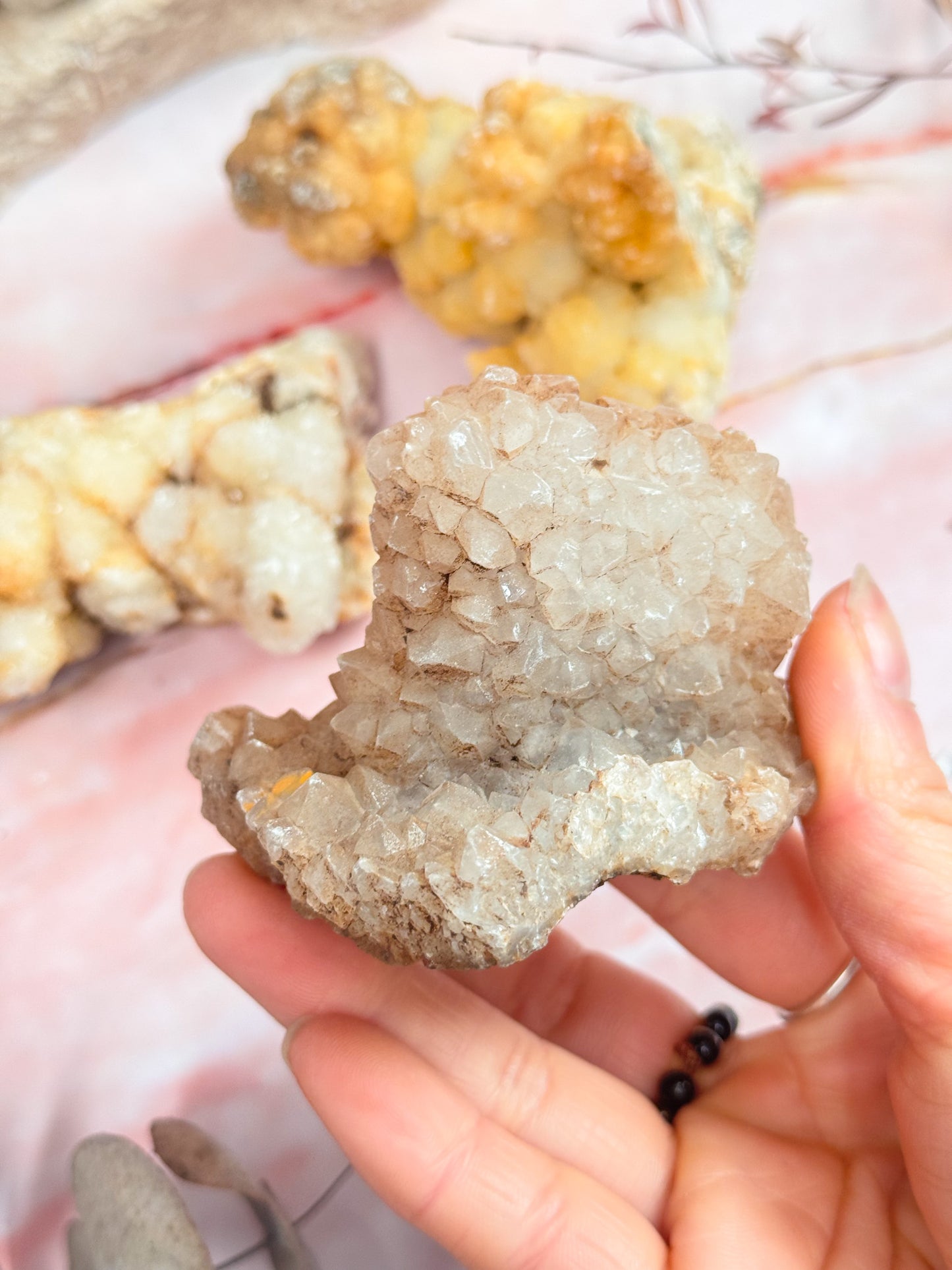 White Chalcedony Clusters