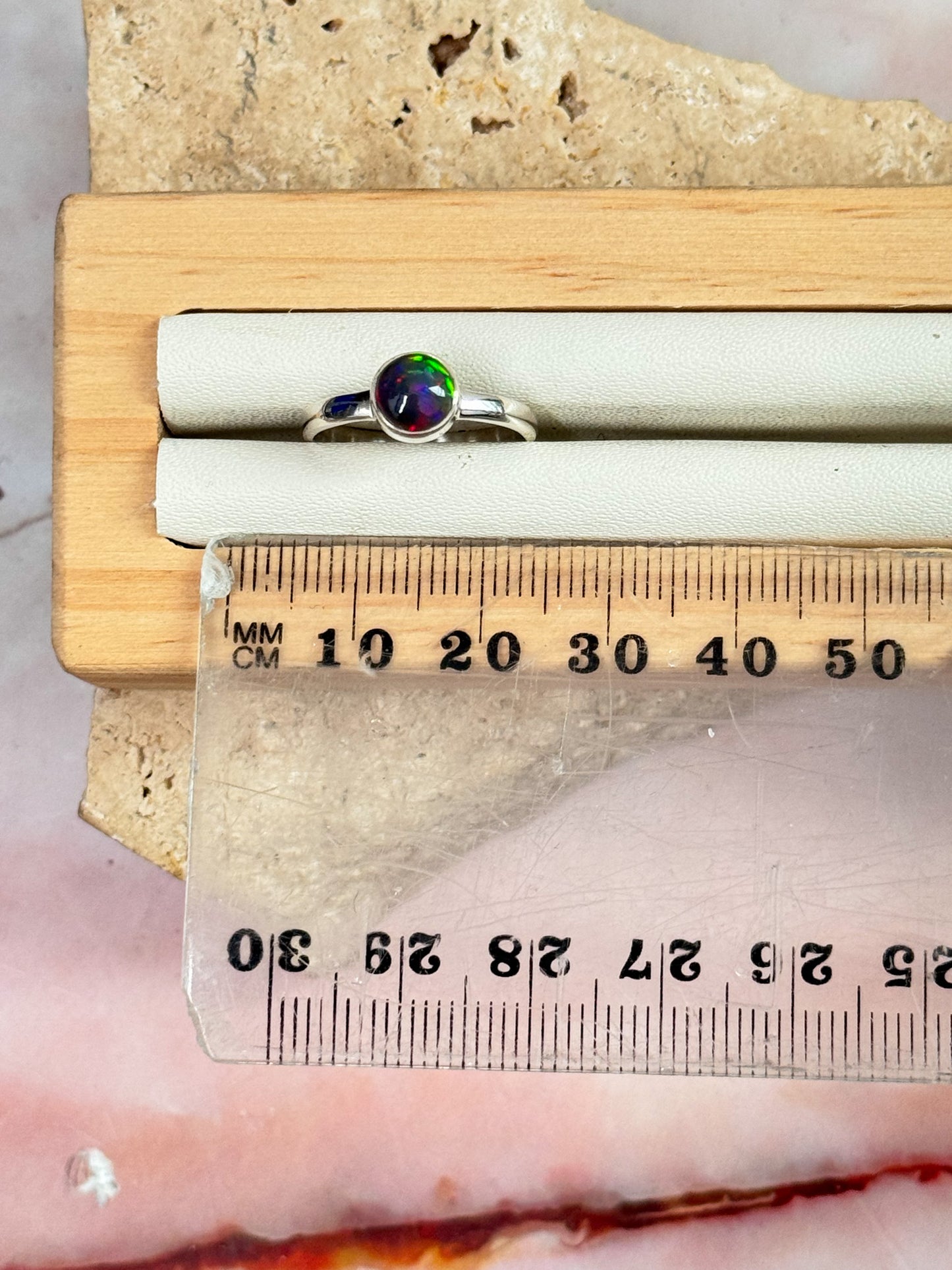 Black Ethiopian Opal Ring - Size 6