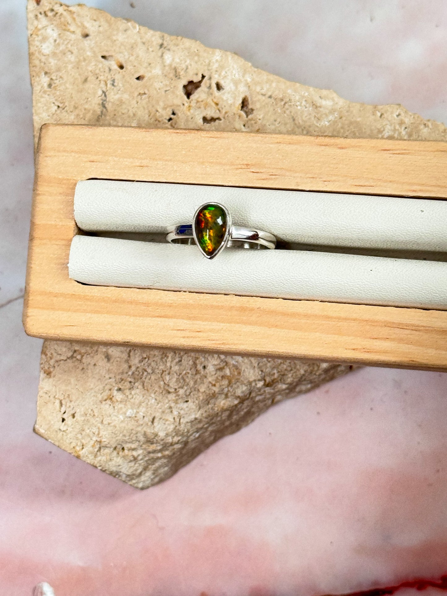 Black Ethiopian Opal Ring - Size 7