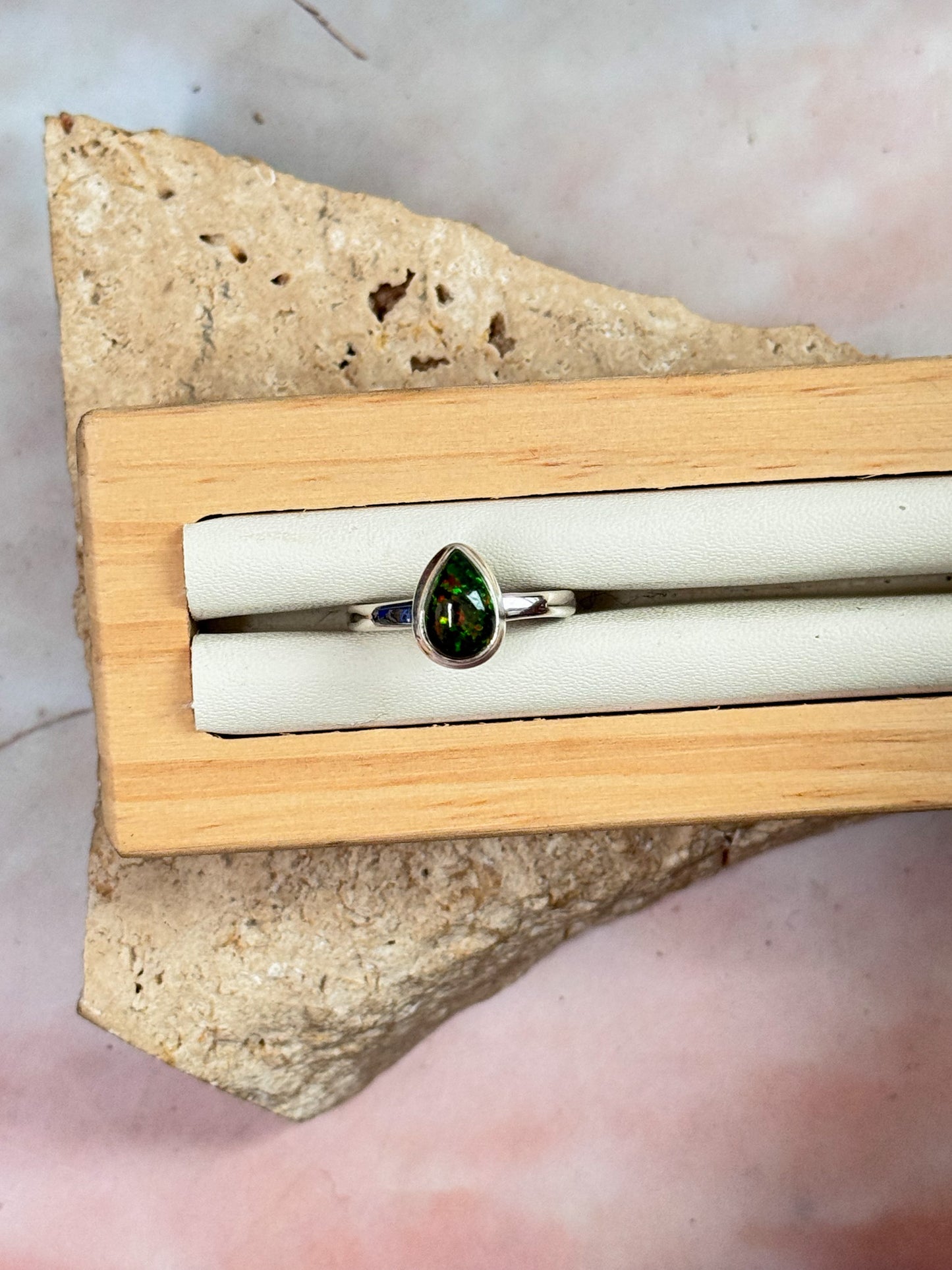 Black Ethiopian Opal Ring - Size 7