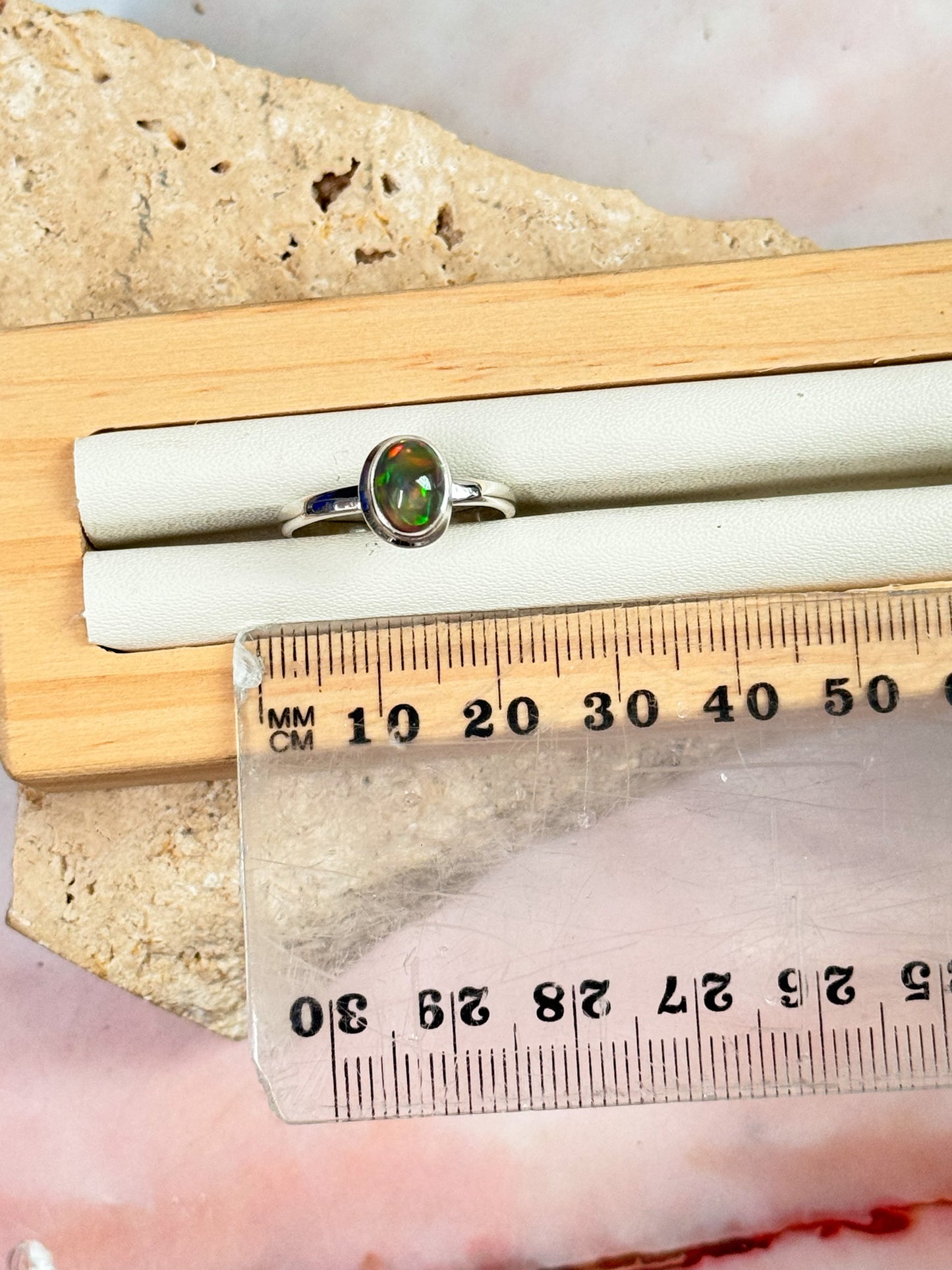 Black Ethiopian Opal Ring - Size 8
