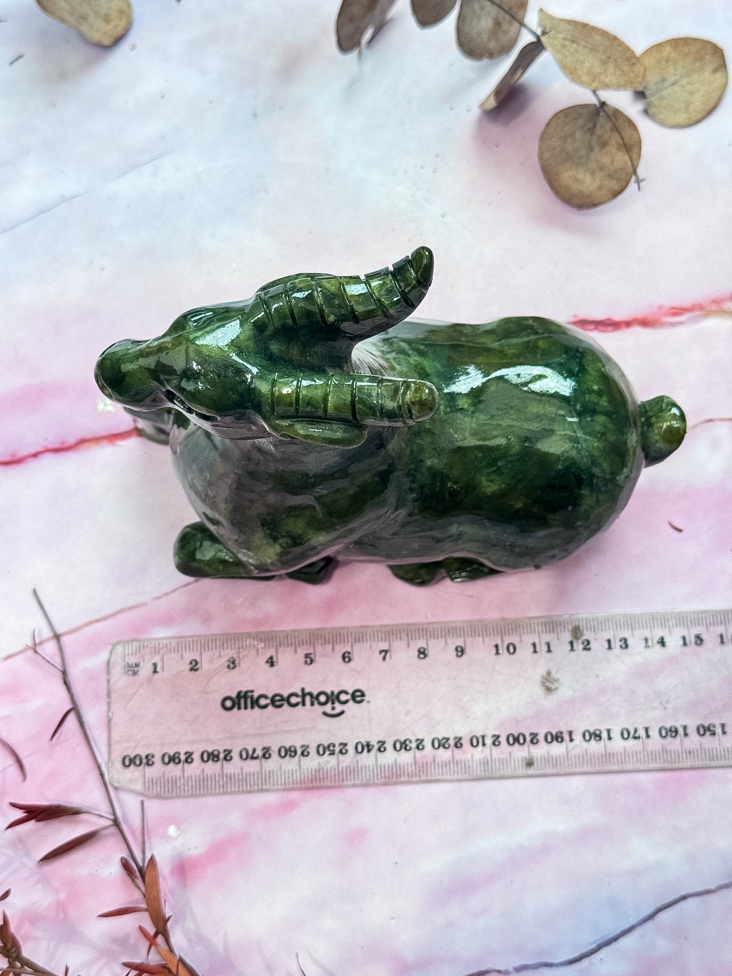 Serpentine Goat Carving
