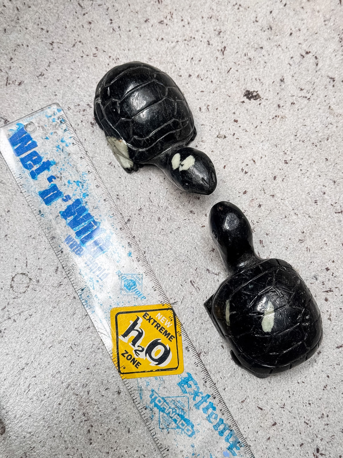 Peony Stone Turtle Carvings