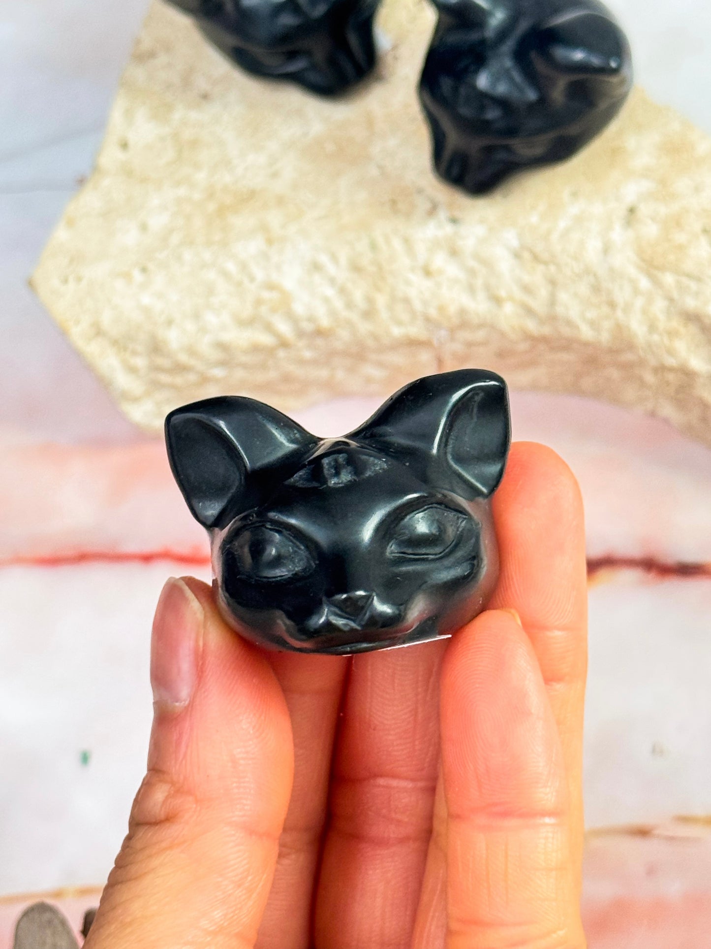 Third Eye Obsidian Cat