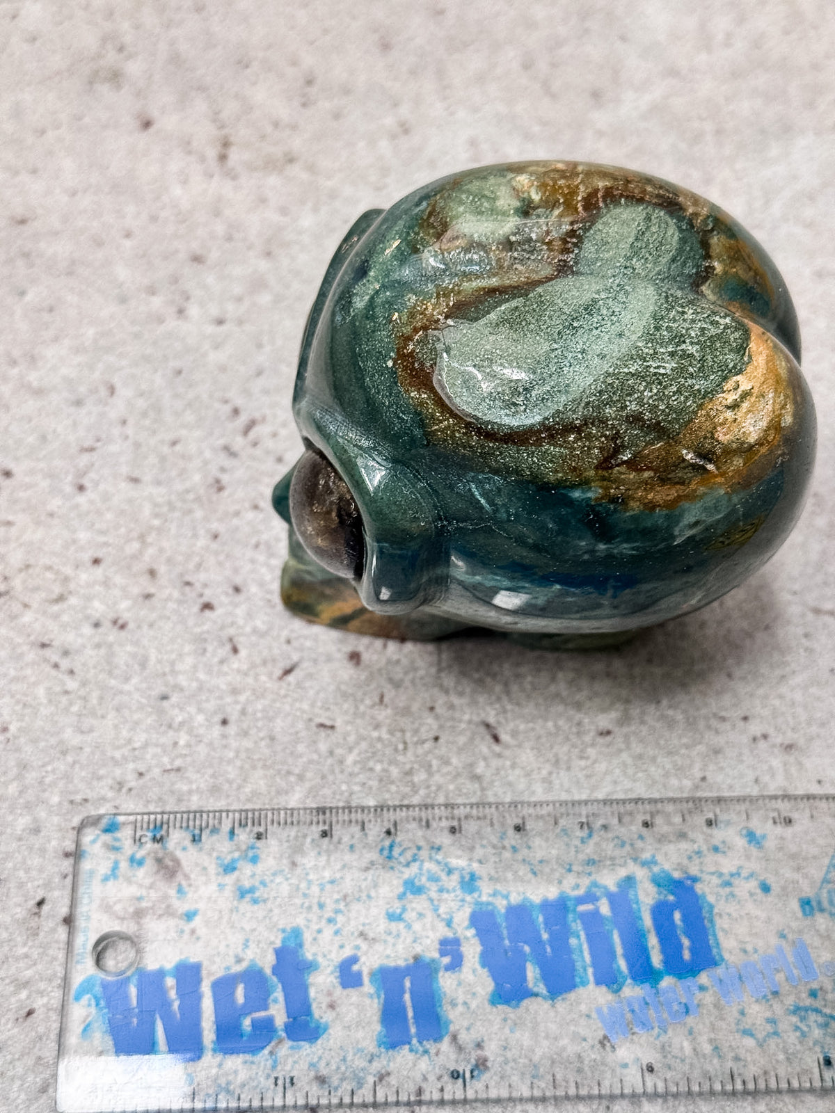 Ocean Jasper and Labradorite Alien Head