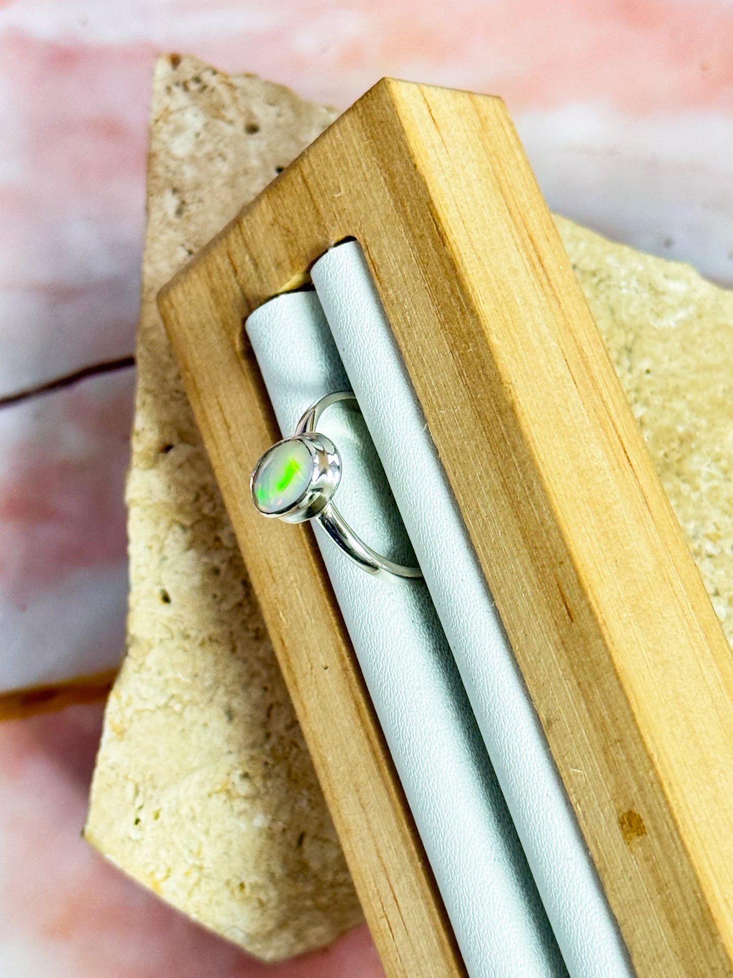 Ethiopian Opal Faceted Ring - Size 7